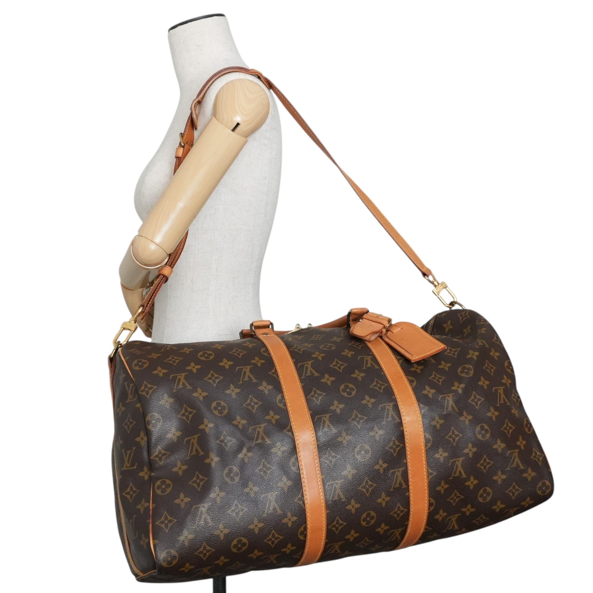 Pre-owned Louis Vuitton Monogram Keepall 50 Bandouliere Travel Bag