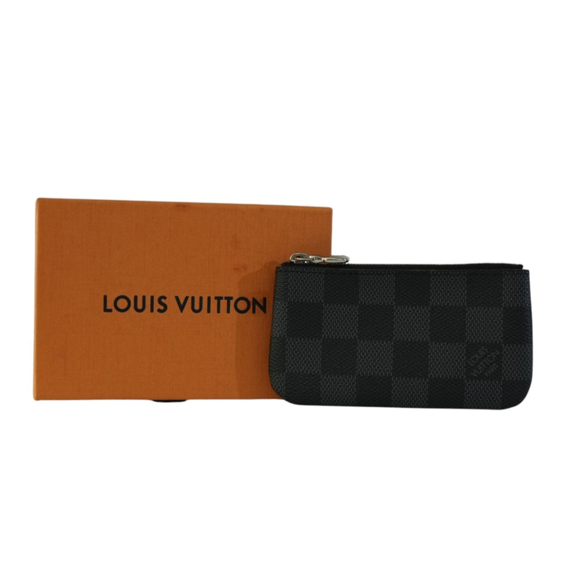 Pre-owned Louis Vuitton Damier Graphite Zippy Key Pouch