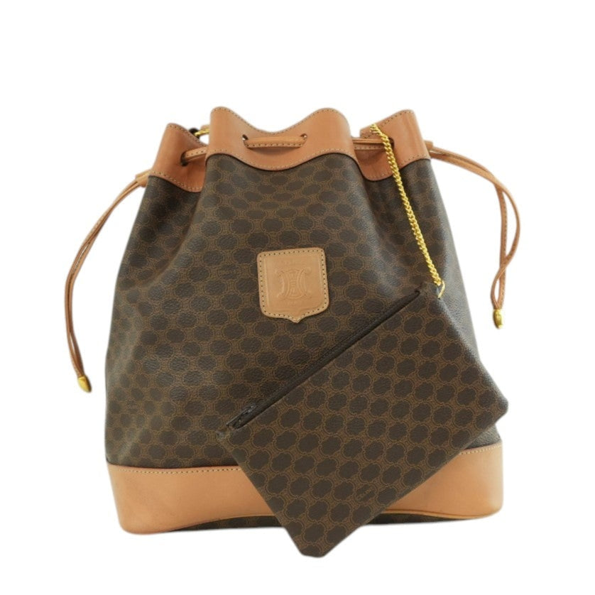Celine Macadam Bucket Shoulder Bag Brown Used
