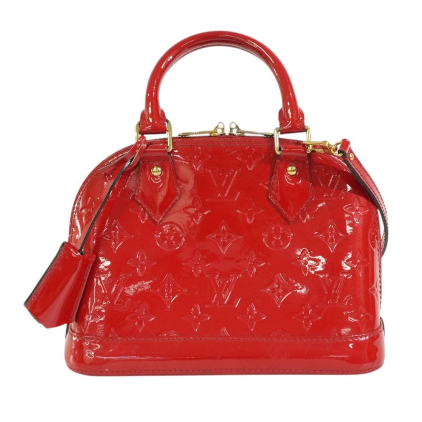 Pre-owned Louis Vuitton Vernis Alma BB Shoulder Bag Red