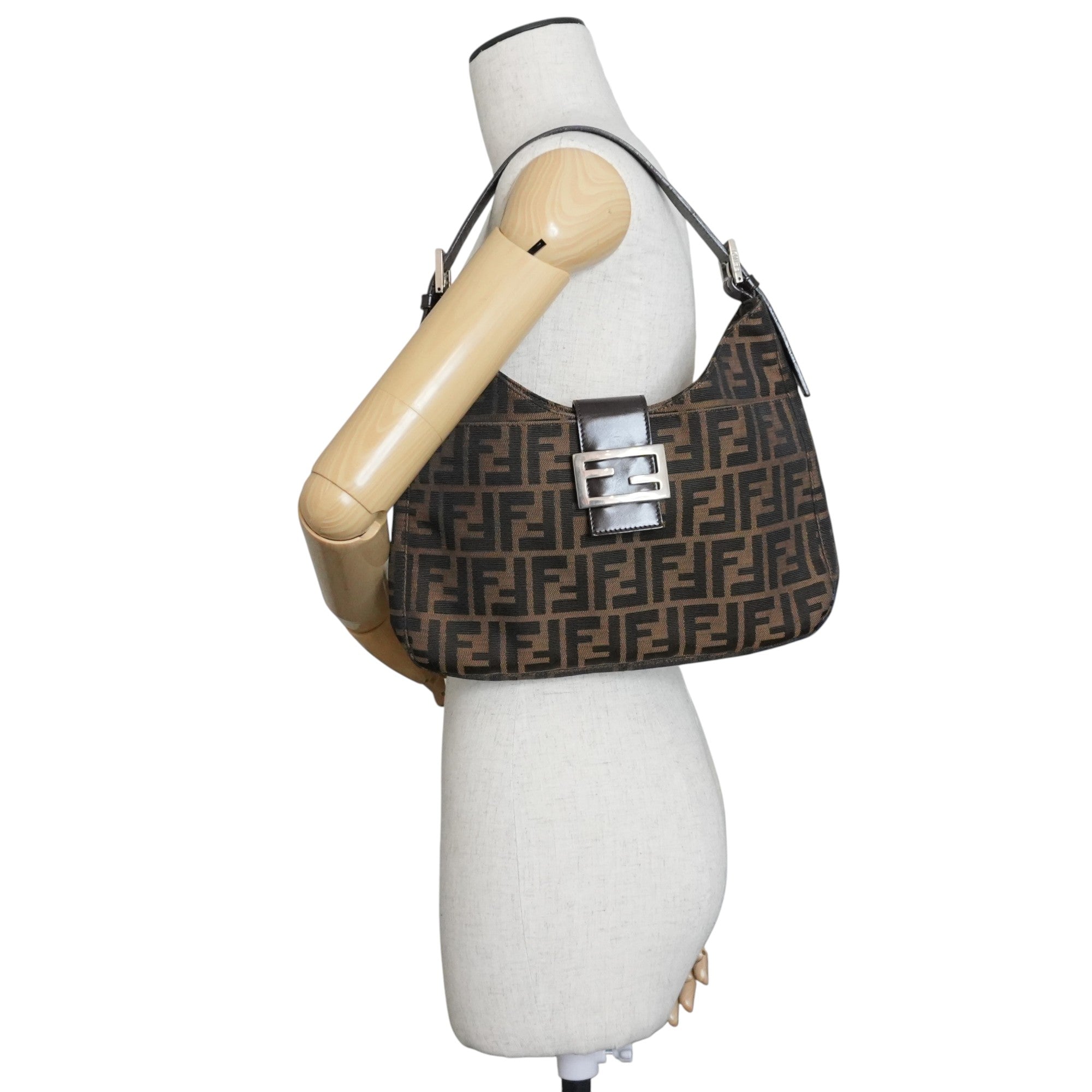 Pre-owned Fendi Zucca Shoulder Bag Brown
