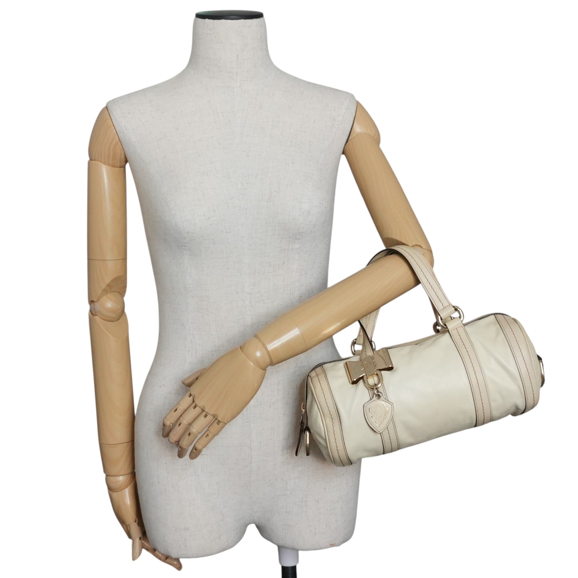 Pre-owned Gucci Leather Handbag Ivory