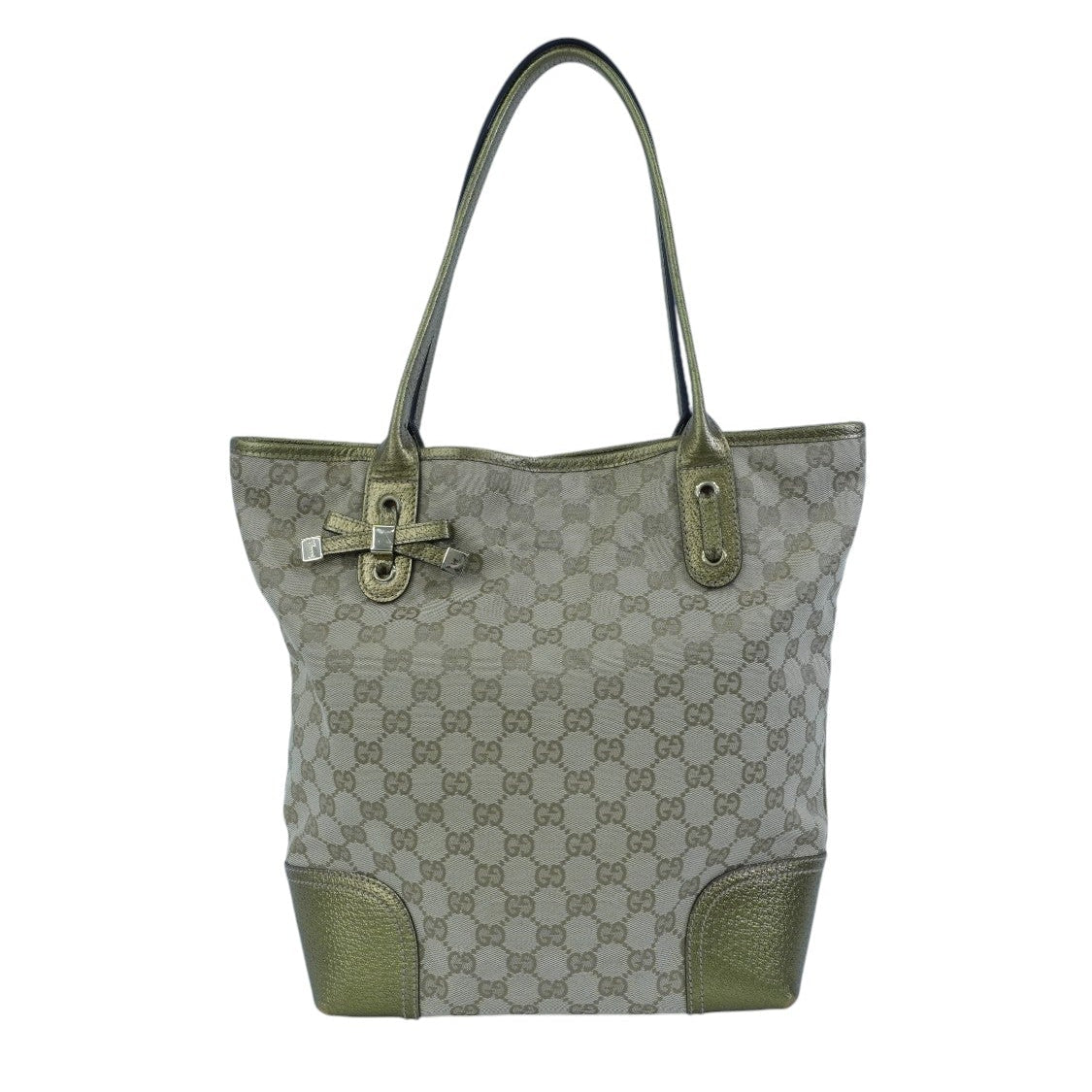 Pre-owned Gucci Metallic Diamond Tote Bag Gold