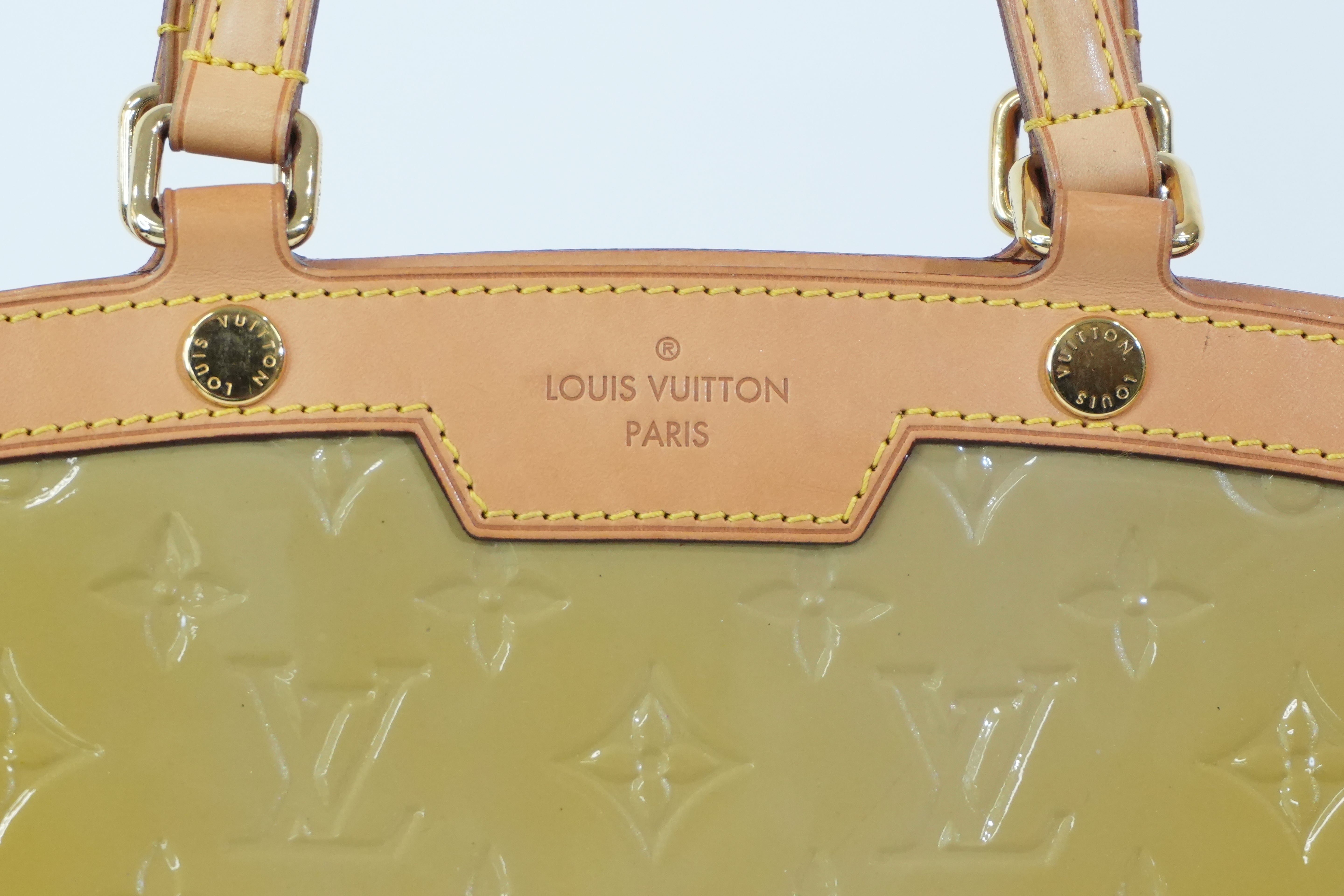 Pre-owned Louis Vuitton Vernis Brea MM Tote Bag Citrin