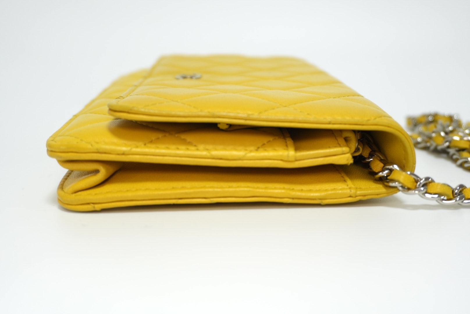 Chanel Wallet On Chain Yellow Used