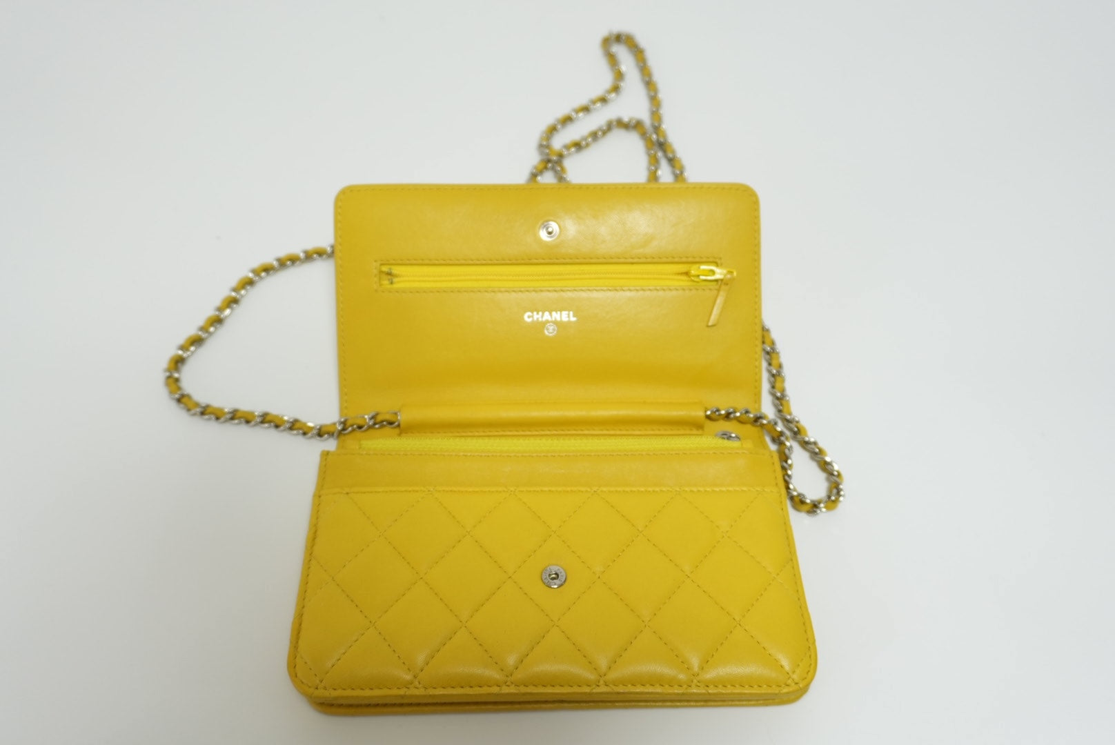 Chanel Wallet On Chain Yellow Used