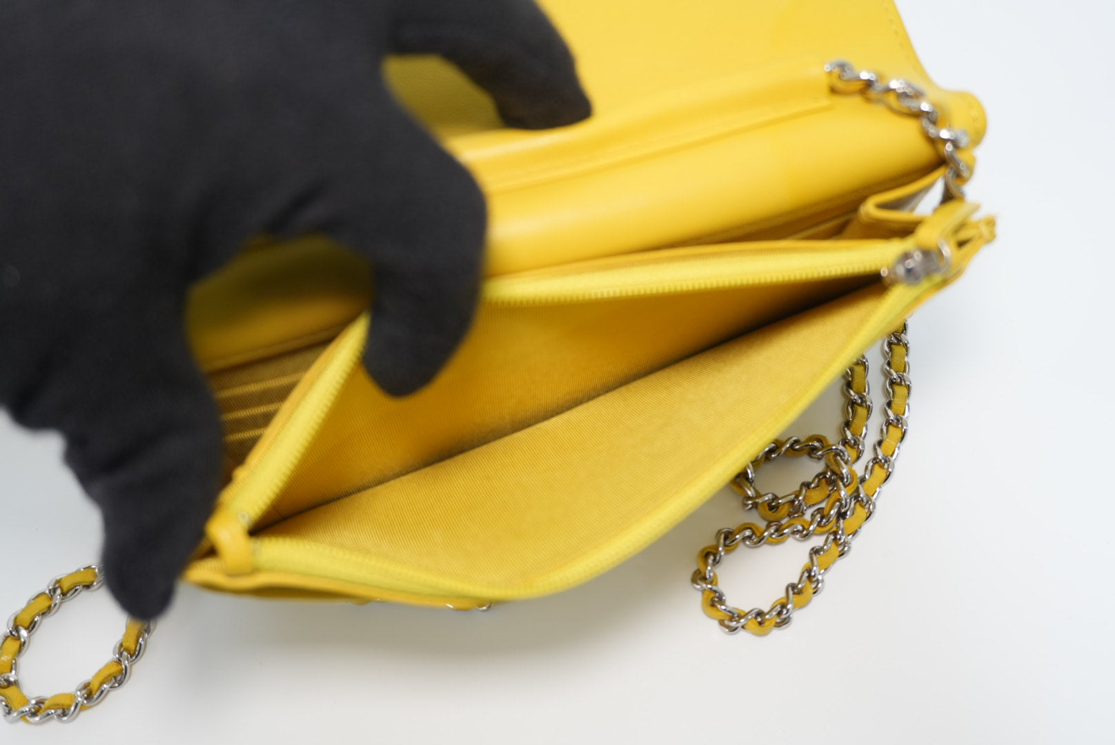 Chanel Wallet On Chain Yellow Used