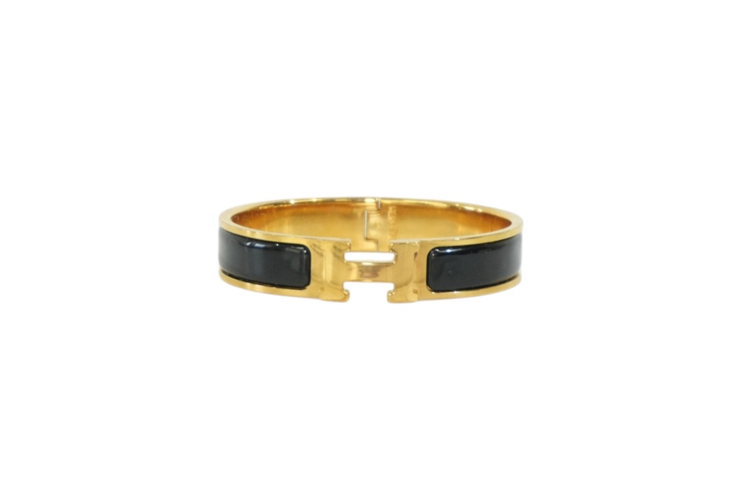Pre-owned Hermes Clic Clac Bracelet Black