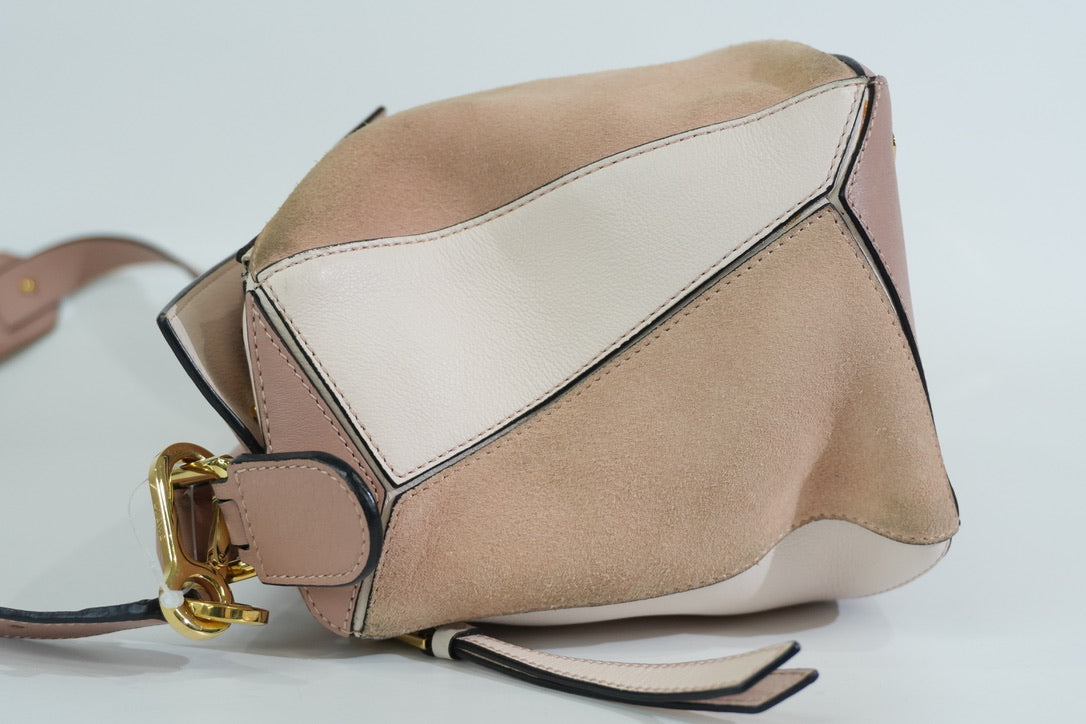 Pre-owned Loewe Medium Puzzle Shoulder Bag Pink