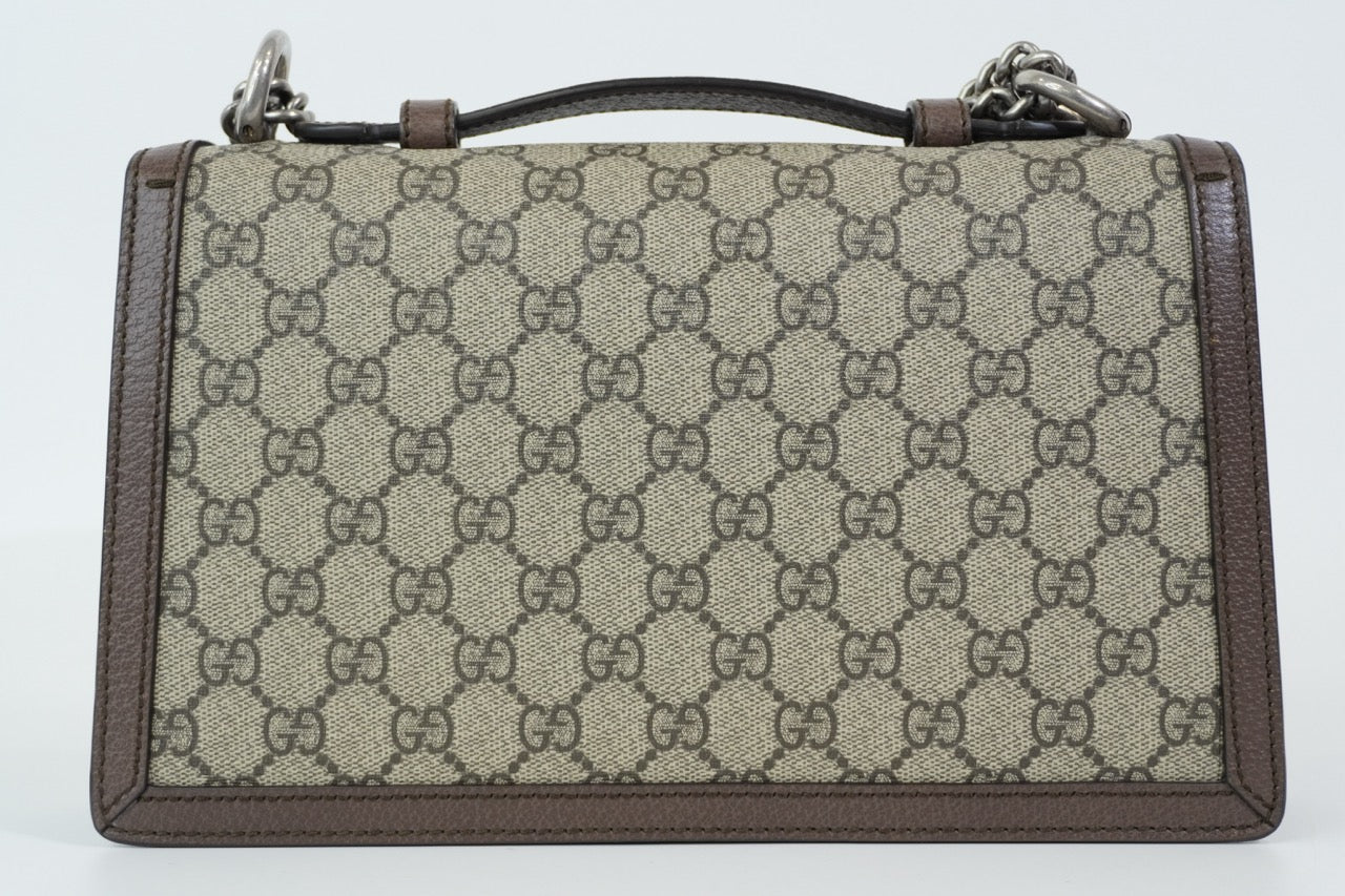 Pre-owned Gucci Double Flap Dionysus Chain Shoulder Bag Brown