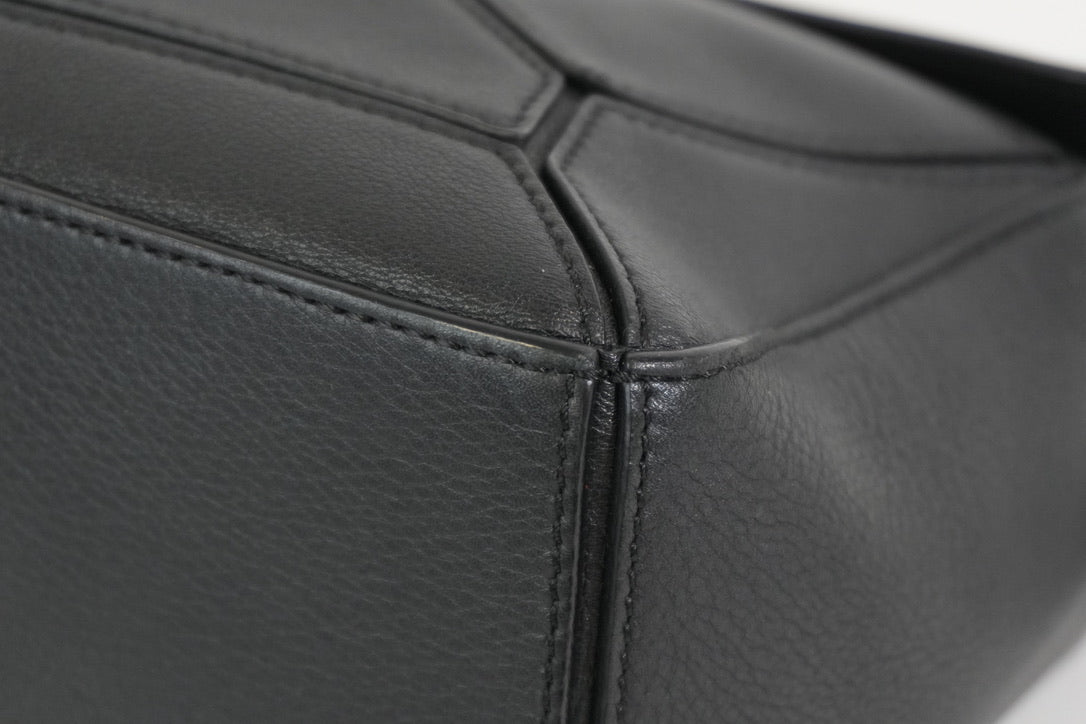 Pre-owned Loewe Small Puzzle Two Way Shoulder Bag Black