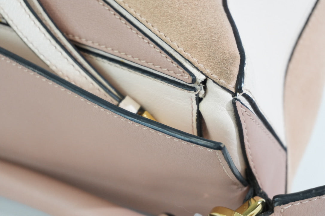 Pre-owned Loewe Medium Puzzle Shoulder Bag Pink