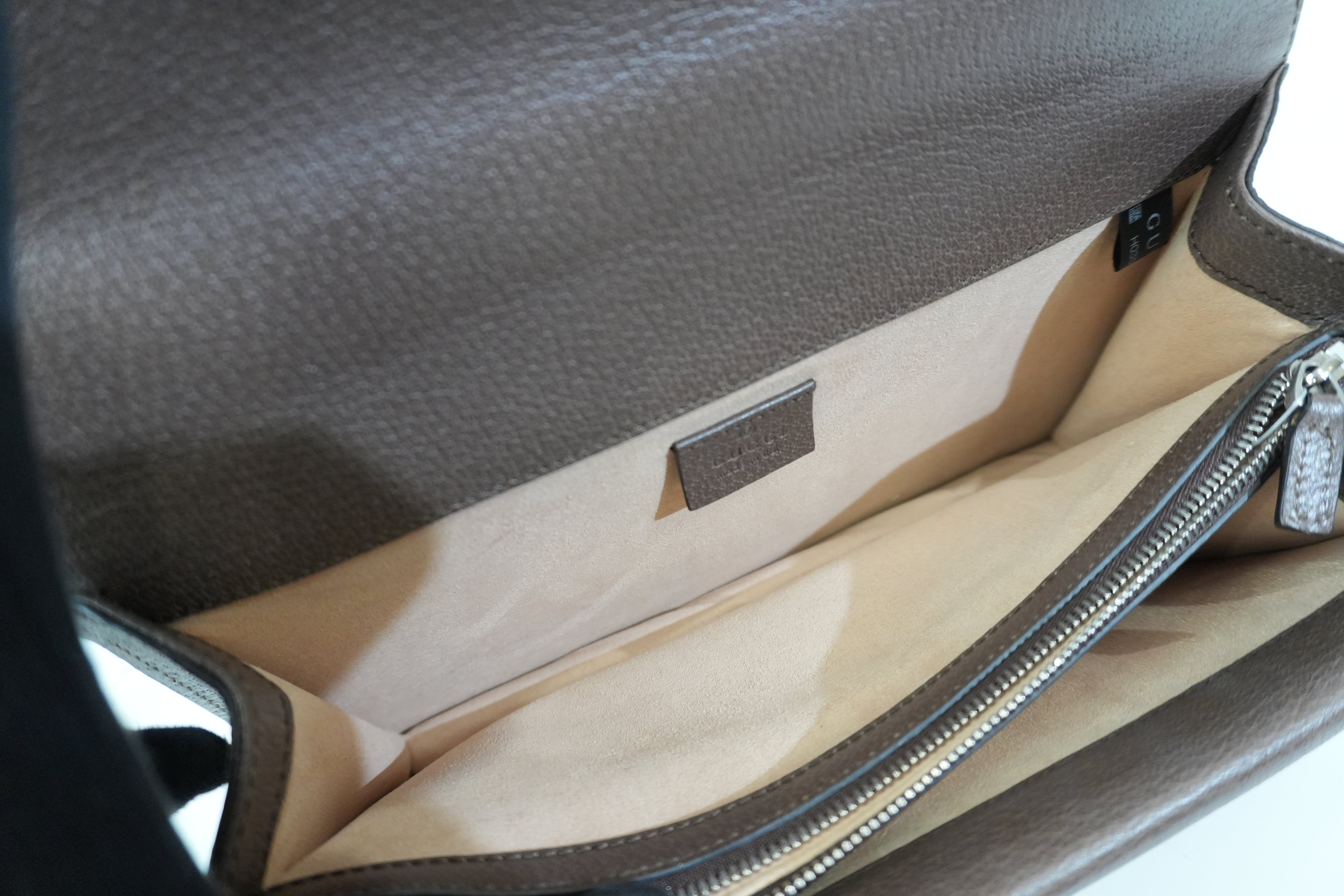 Pre-owned Gucci Double Flap Dionysus Chain Shoulder Bag Brown