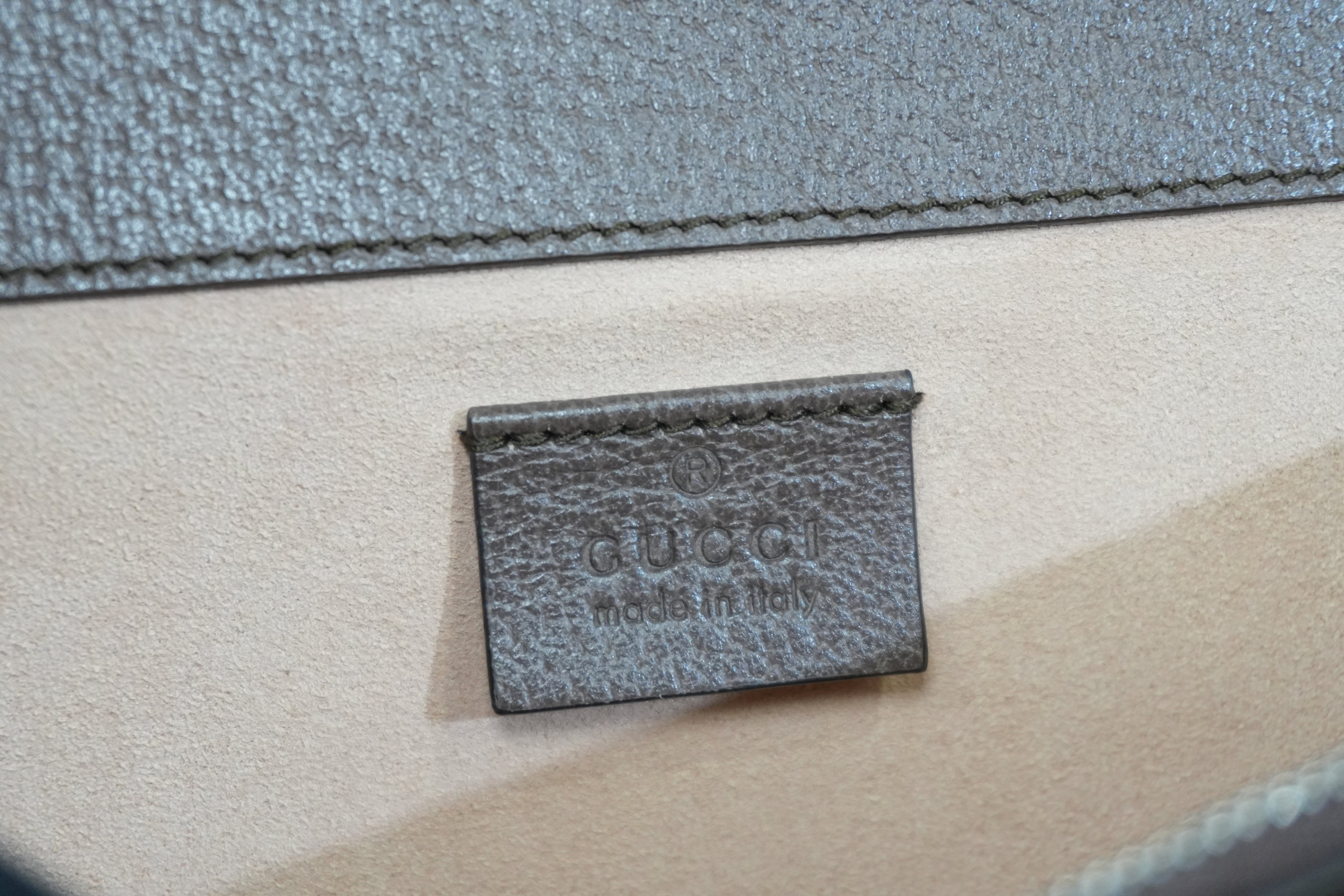 Pre-owned Gucci Double Flap Dionysus Chain Shoulder Bag Brown