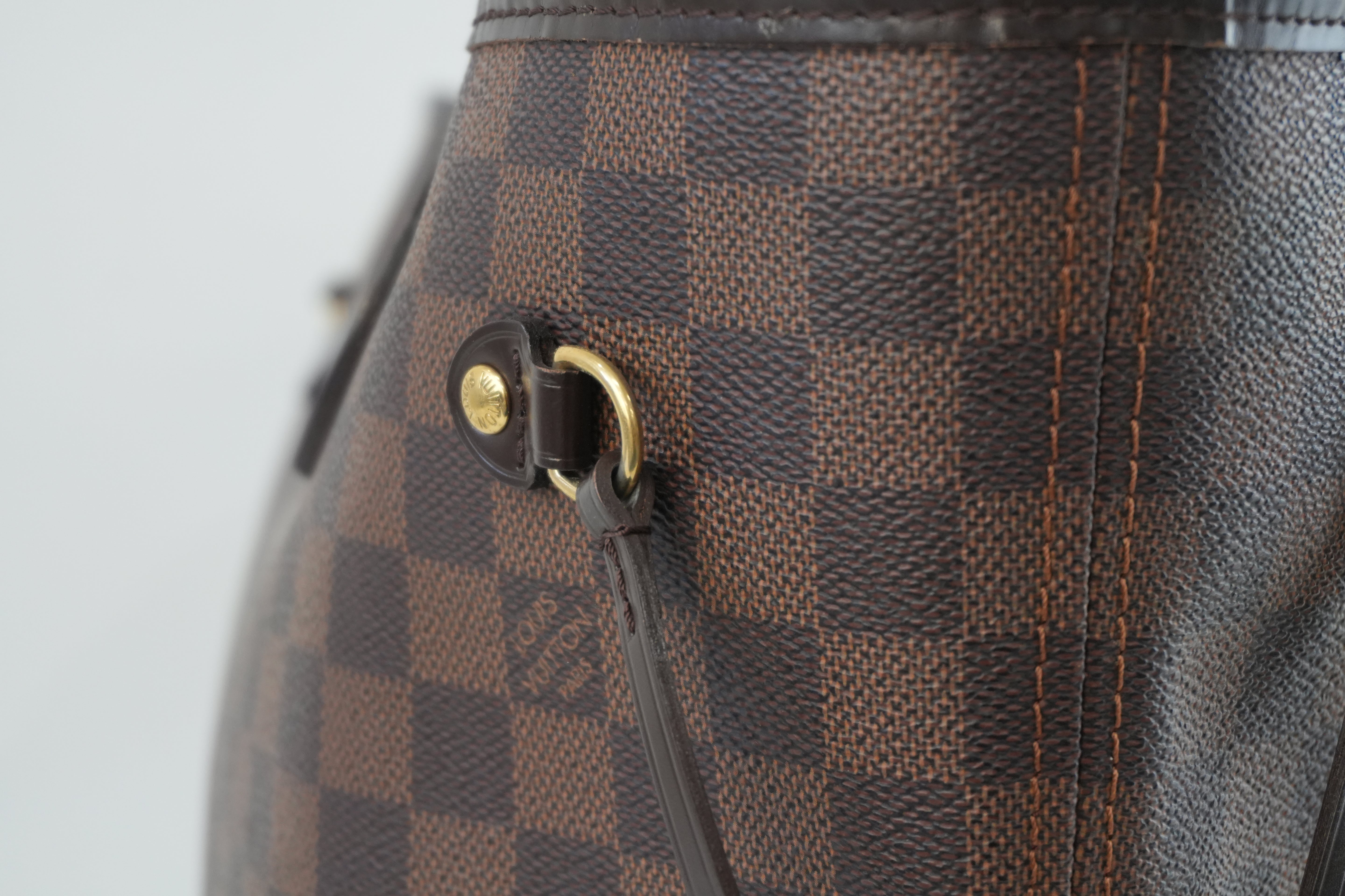 Louis Vuitton Damier Ebene Neverfull MM Shoulder Tote Bag Used