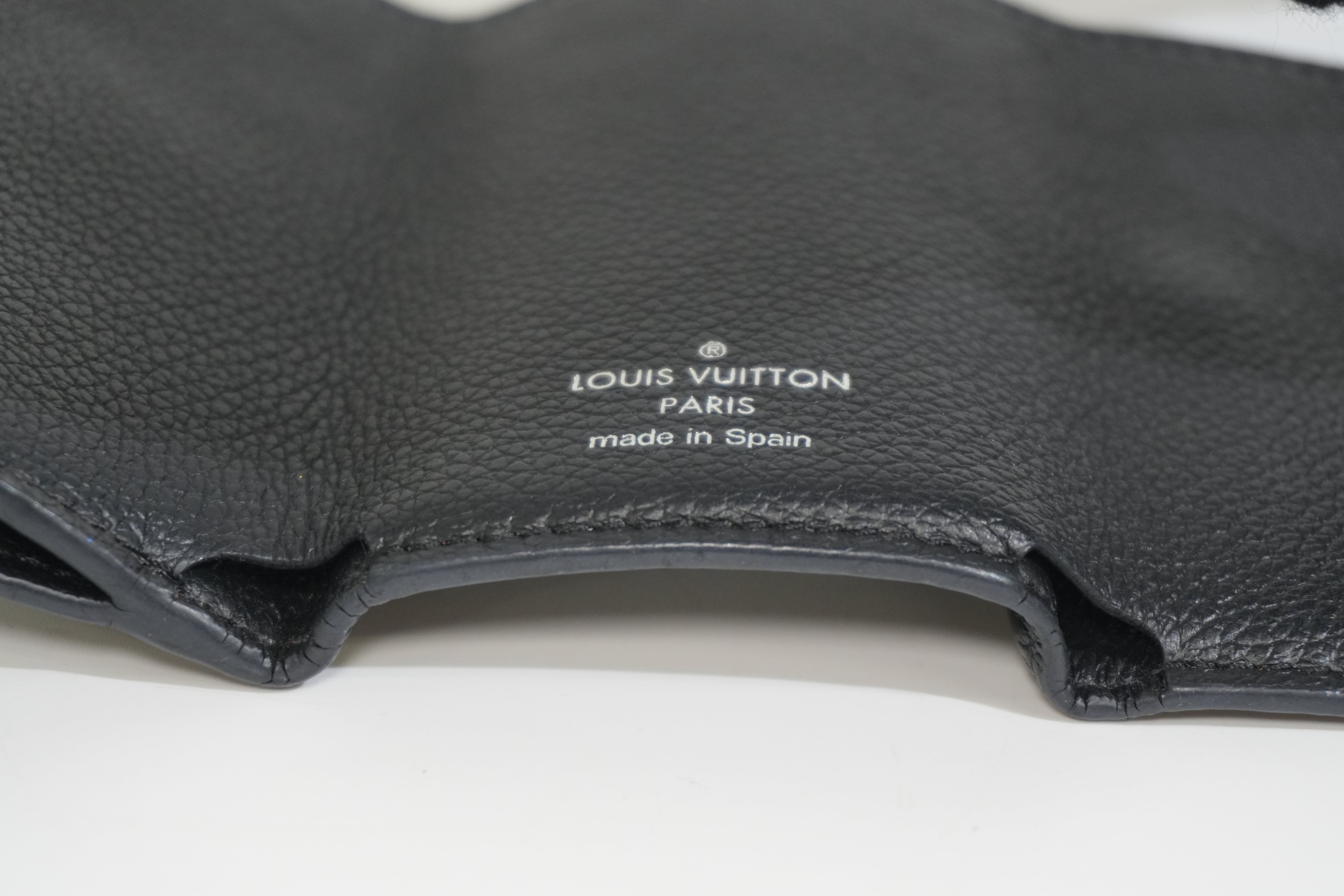 Pre-owned Louis Vuitton Leather Lock Mini Wallet Black
