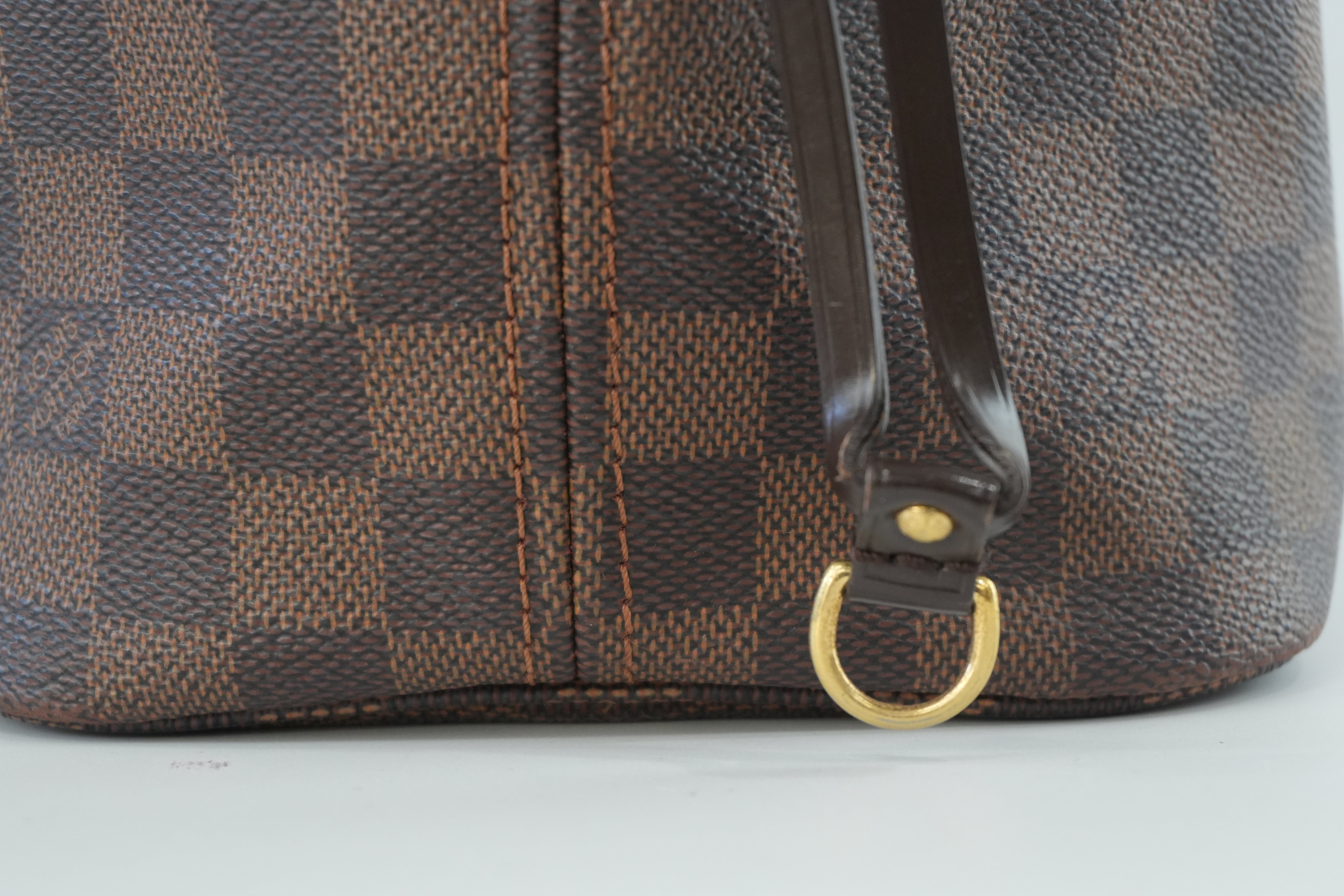 Louis Vuitton Damier Ebene Neverfull MM Shoulder Tote Bag Used