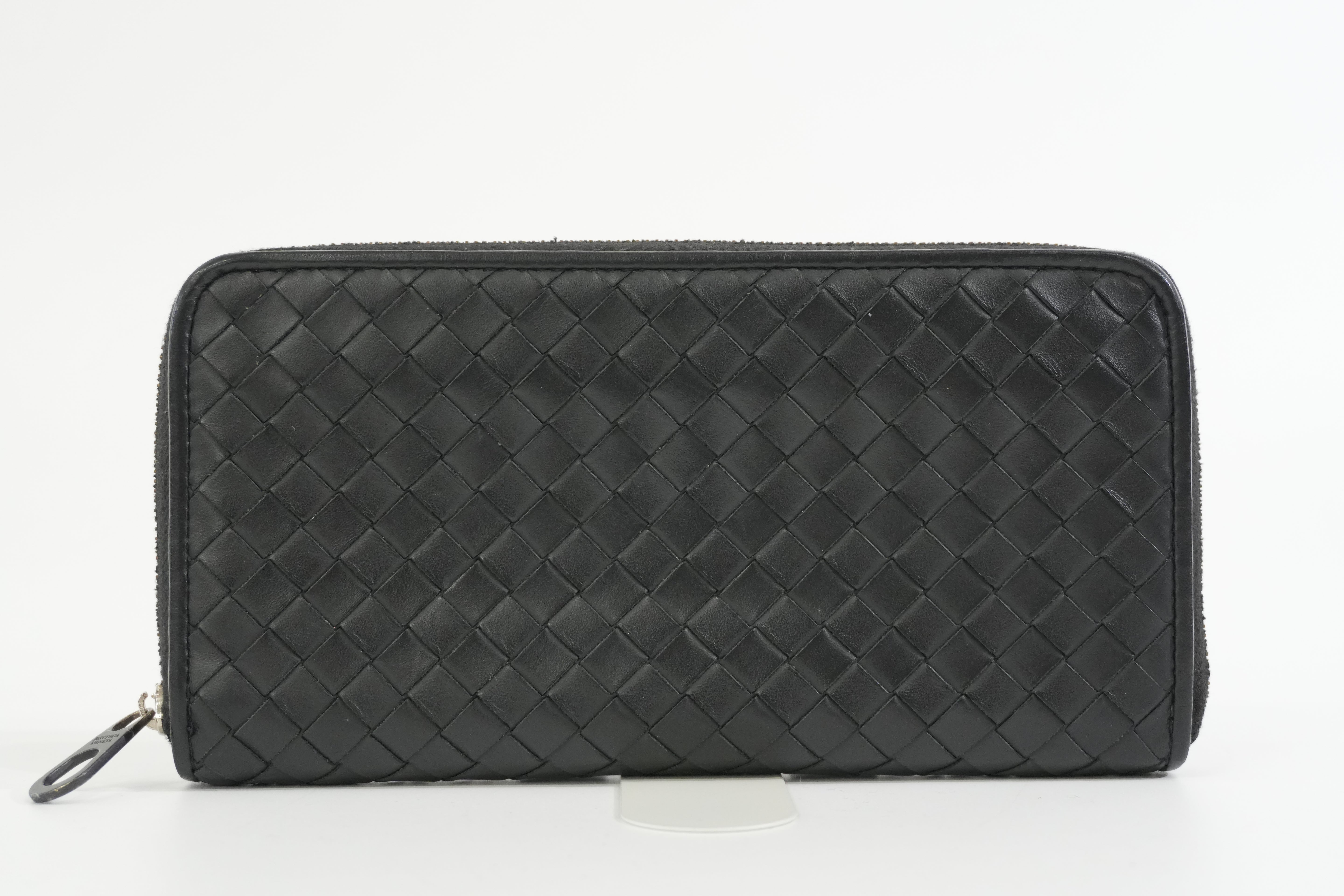 Pre-owned Bottega Zippy Long Wallet Black