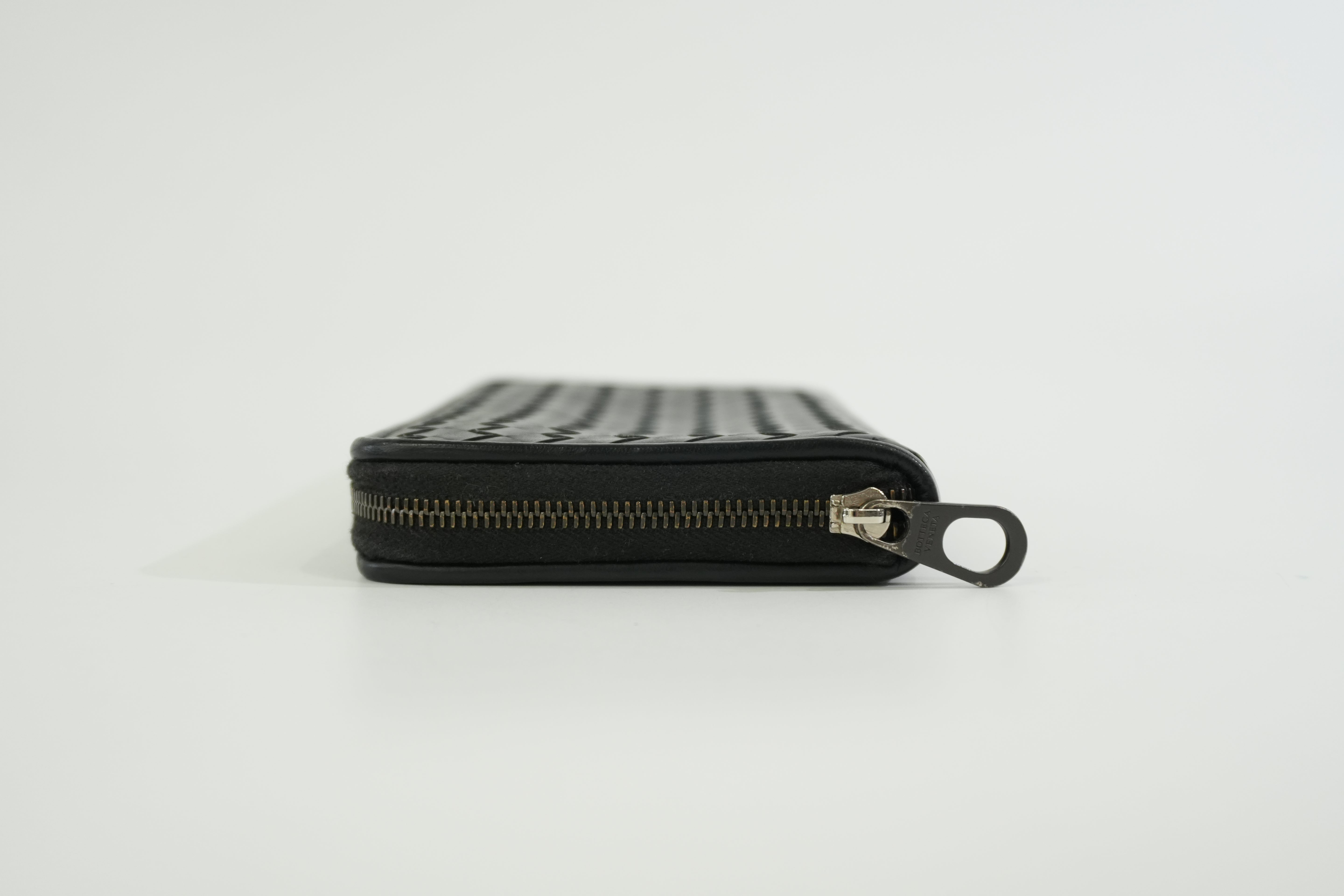 Pre-owned Bottega Zippy Long Wallet Black