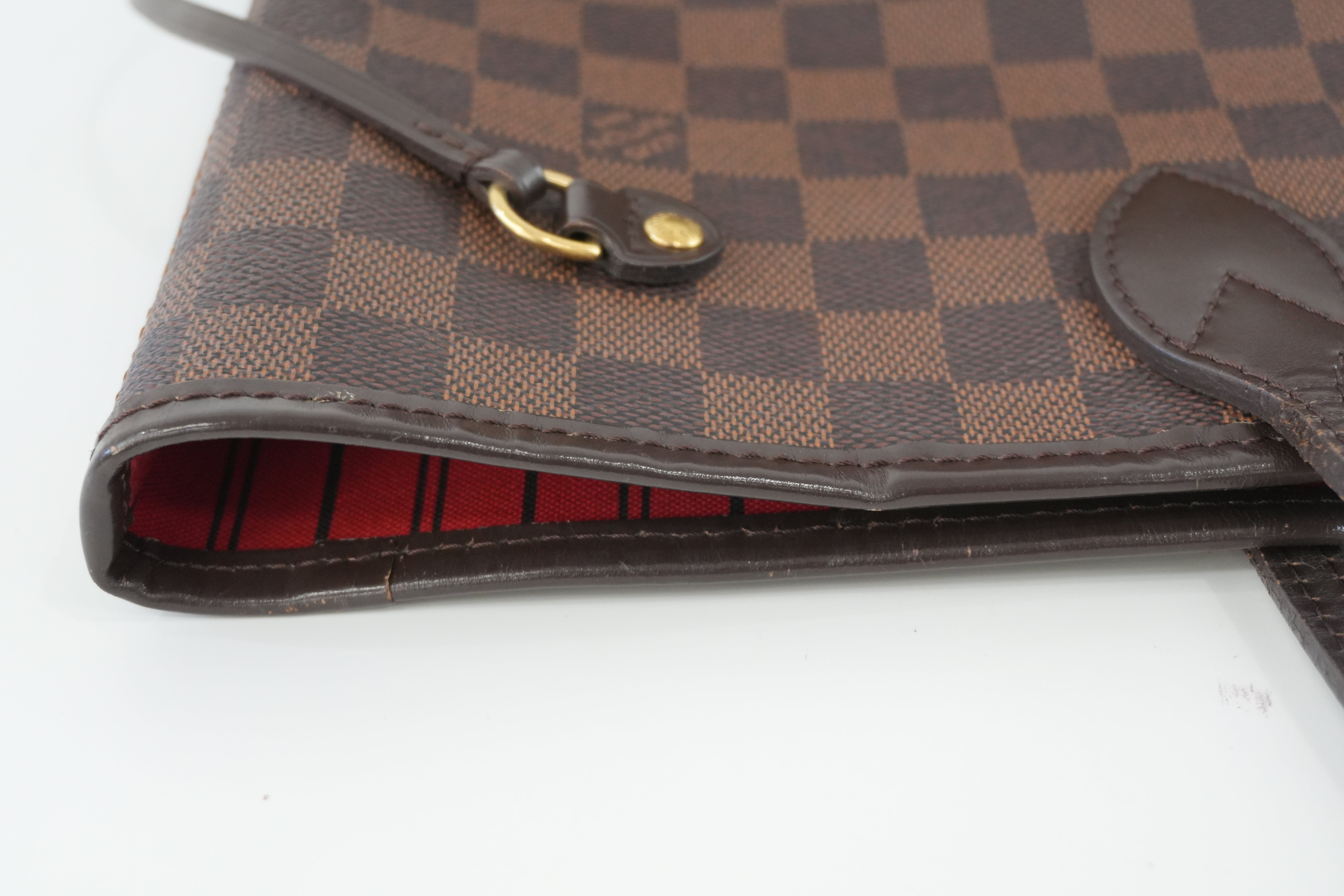 Louis Vuitton Damier Ebene Neverfull MM Shoulder Tote Bag Used