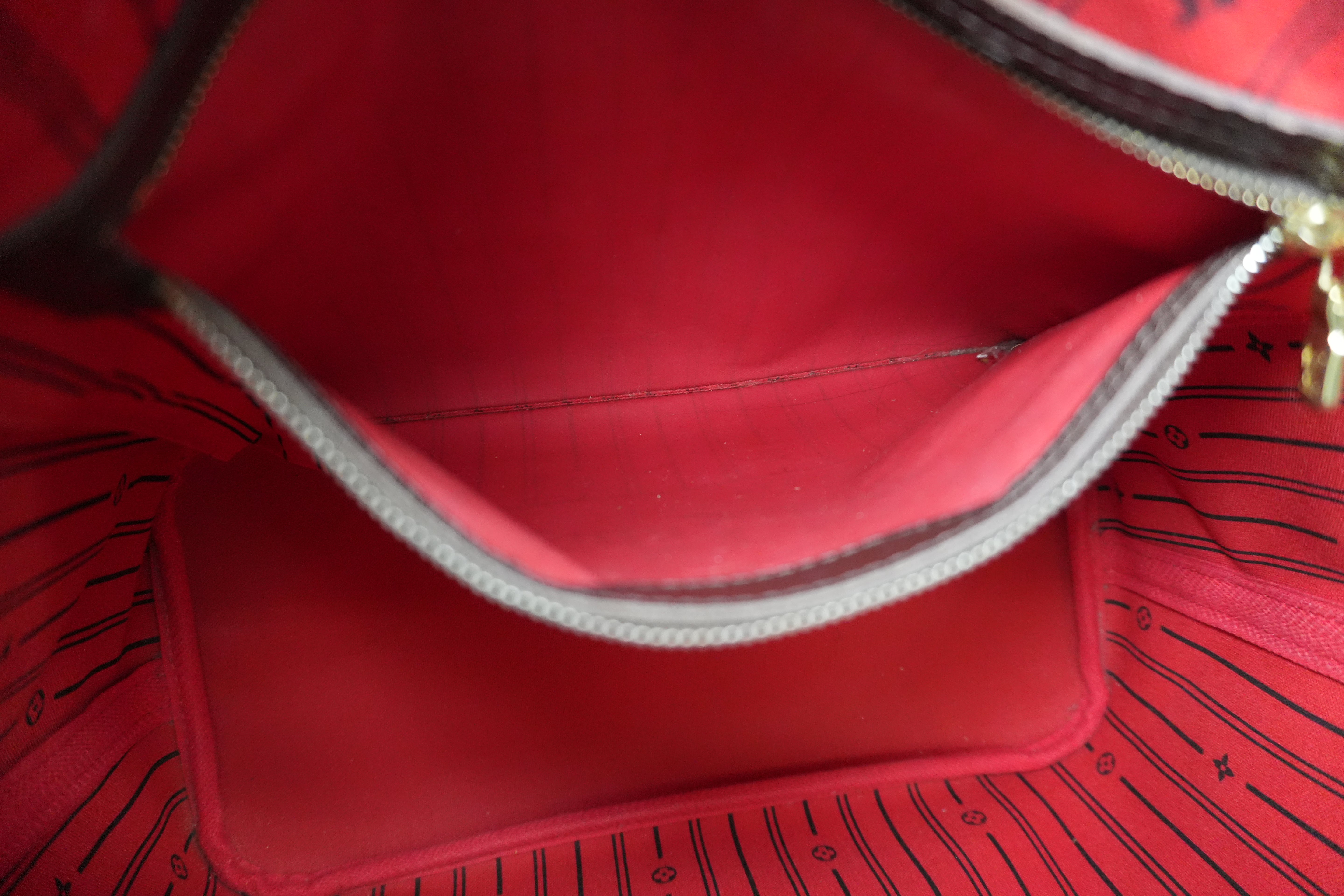 Louis Vuitton Damier Ebene Neverfull MM Shoulder Tote Bag Used