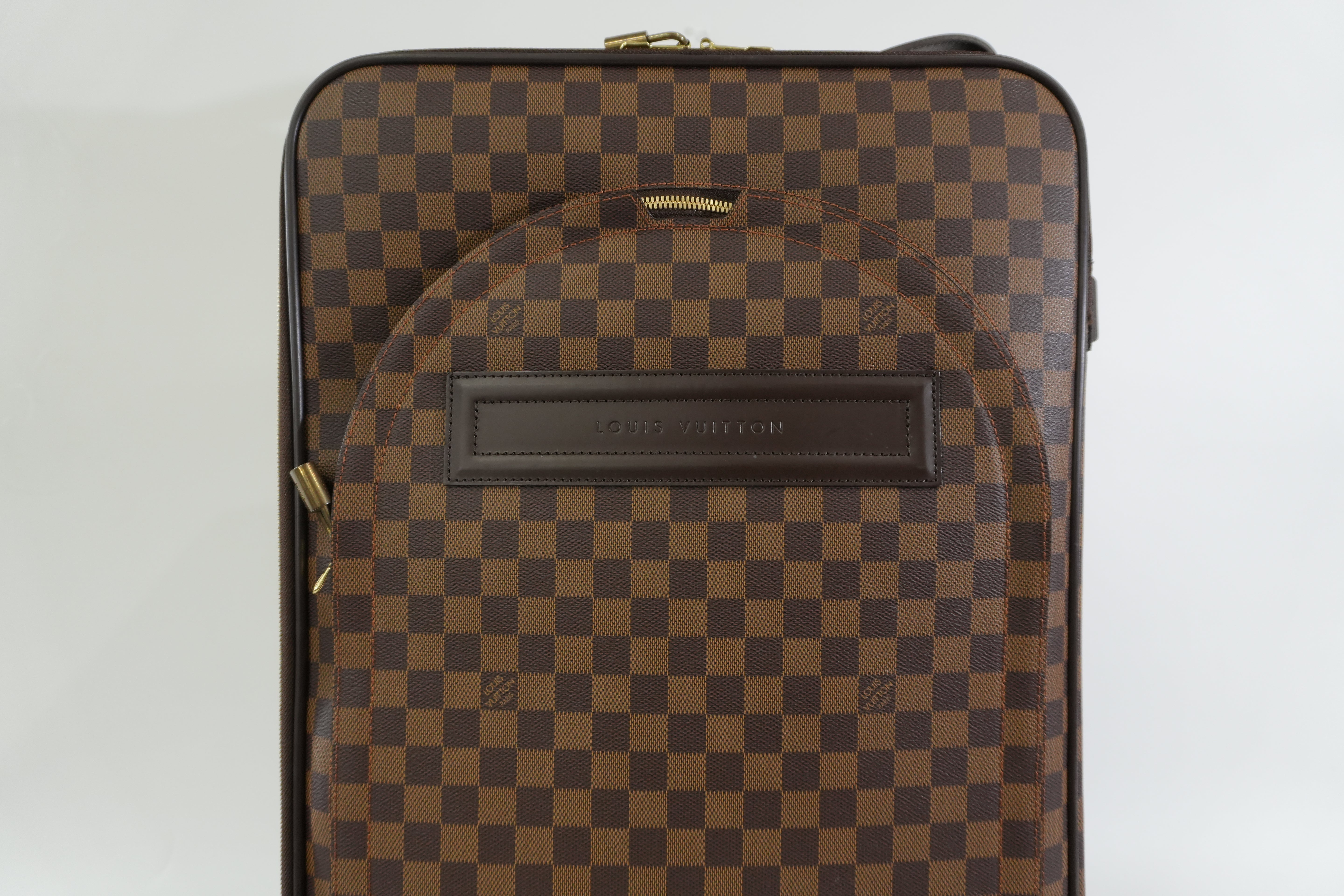 Pre-owned Louis Vuitton Damier Ebene Pegase 55 Rolling Luggage