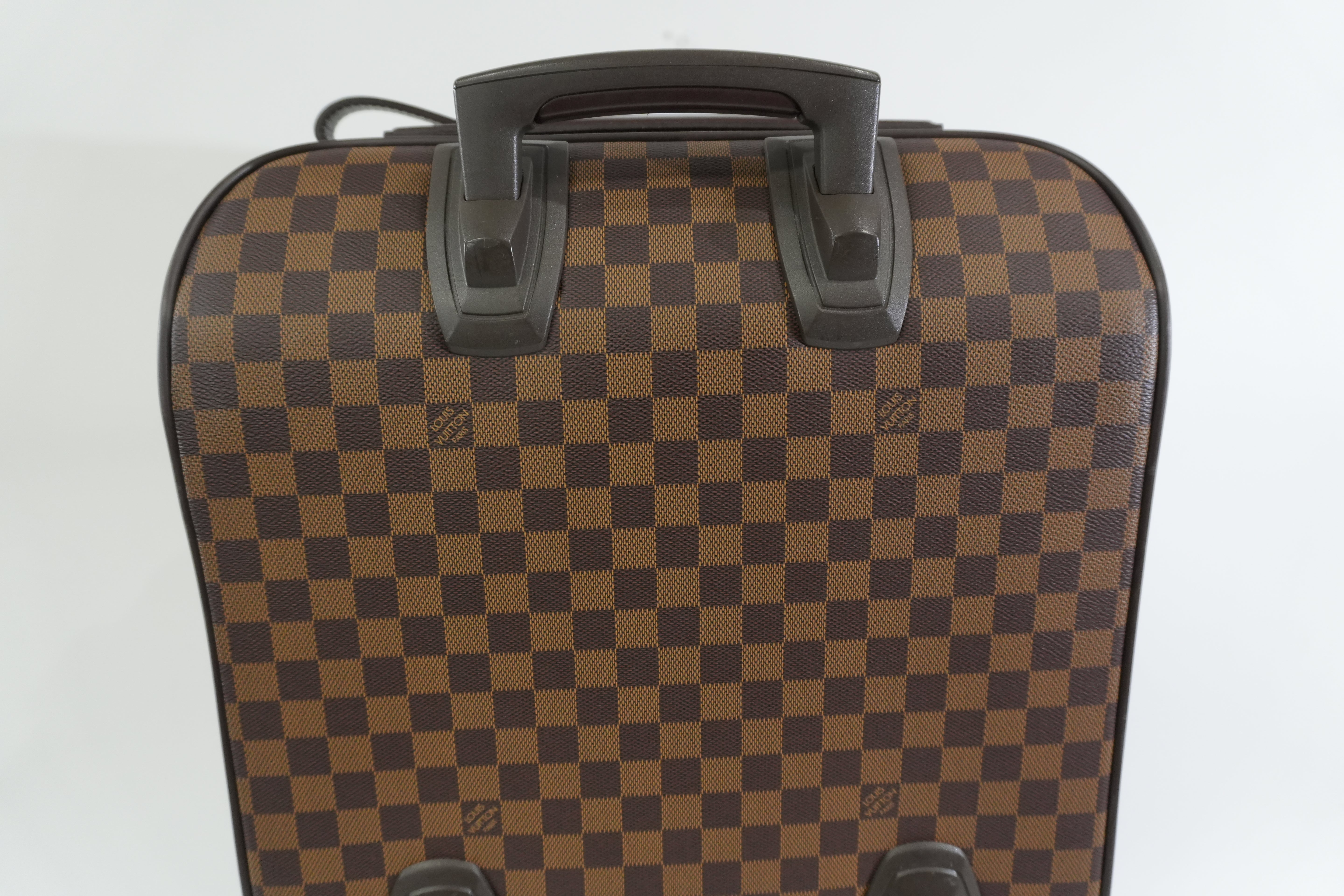 Pre-owned Louis Vuitton Damier Ebene Pegase 55 Rolling Luggage