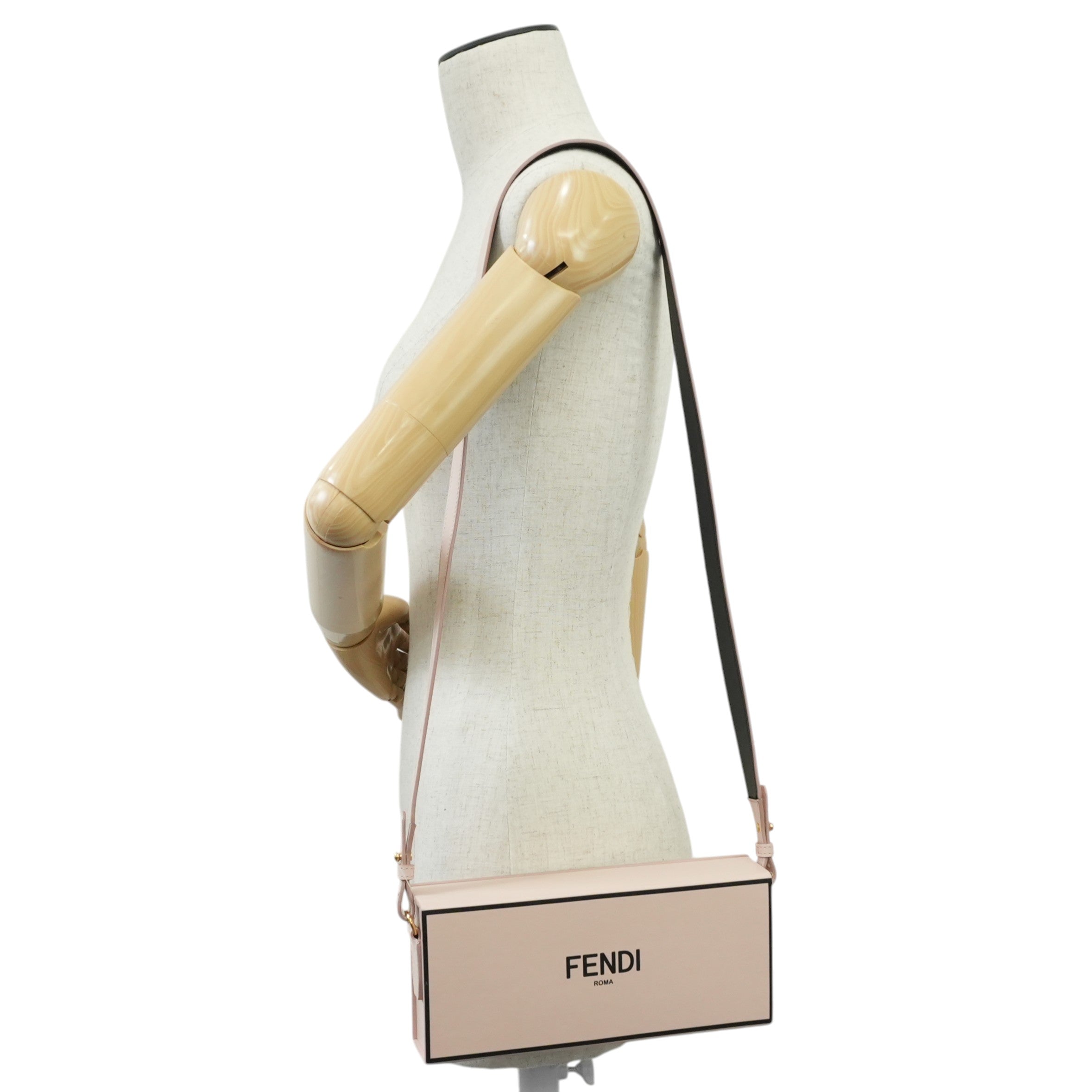 Fendi Horizontal Pink Box Clutch Used