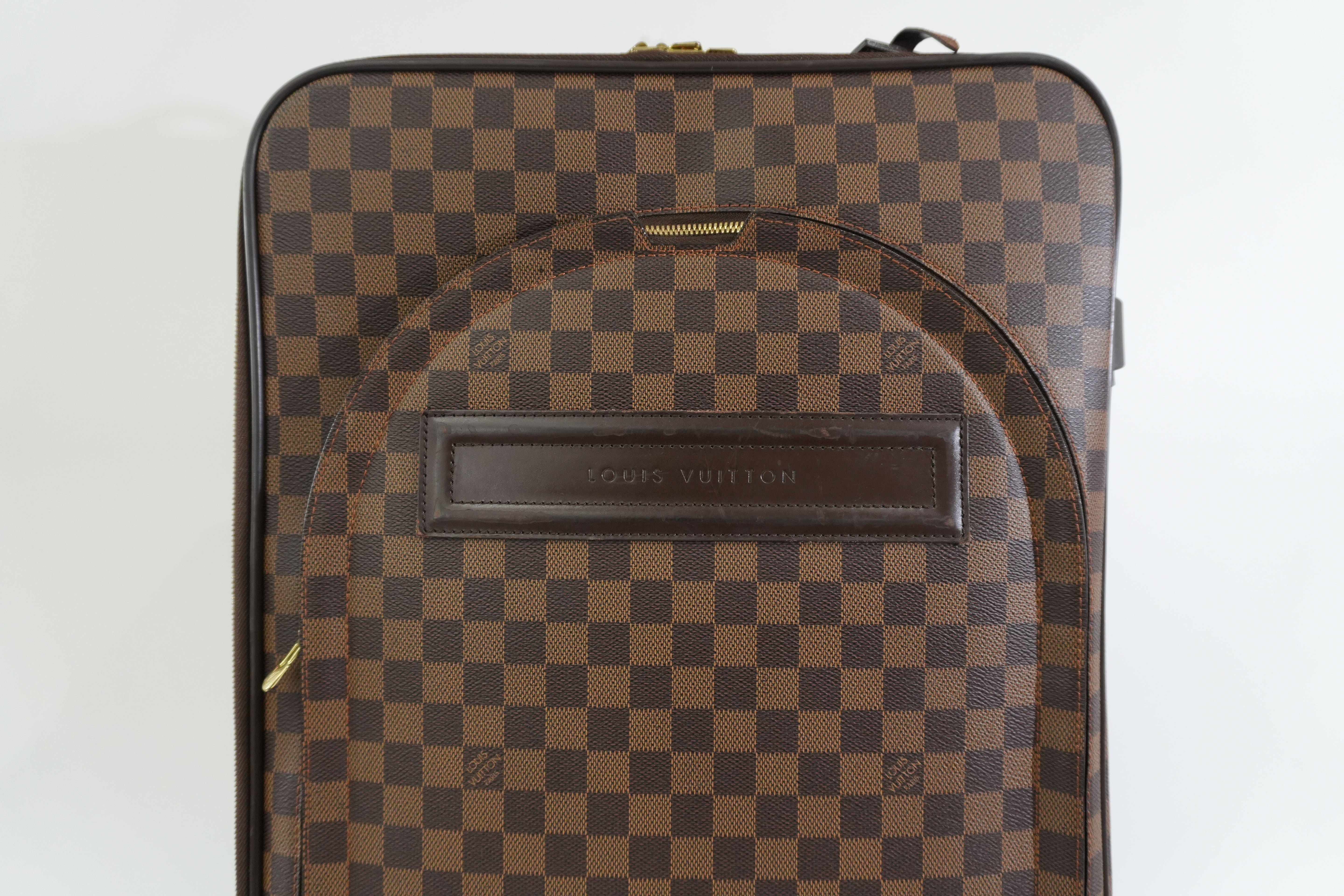 Pre-owned Louis Vuitton Damier Ebene Pegase 55 Rolling Luggage