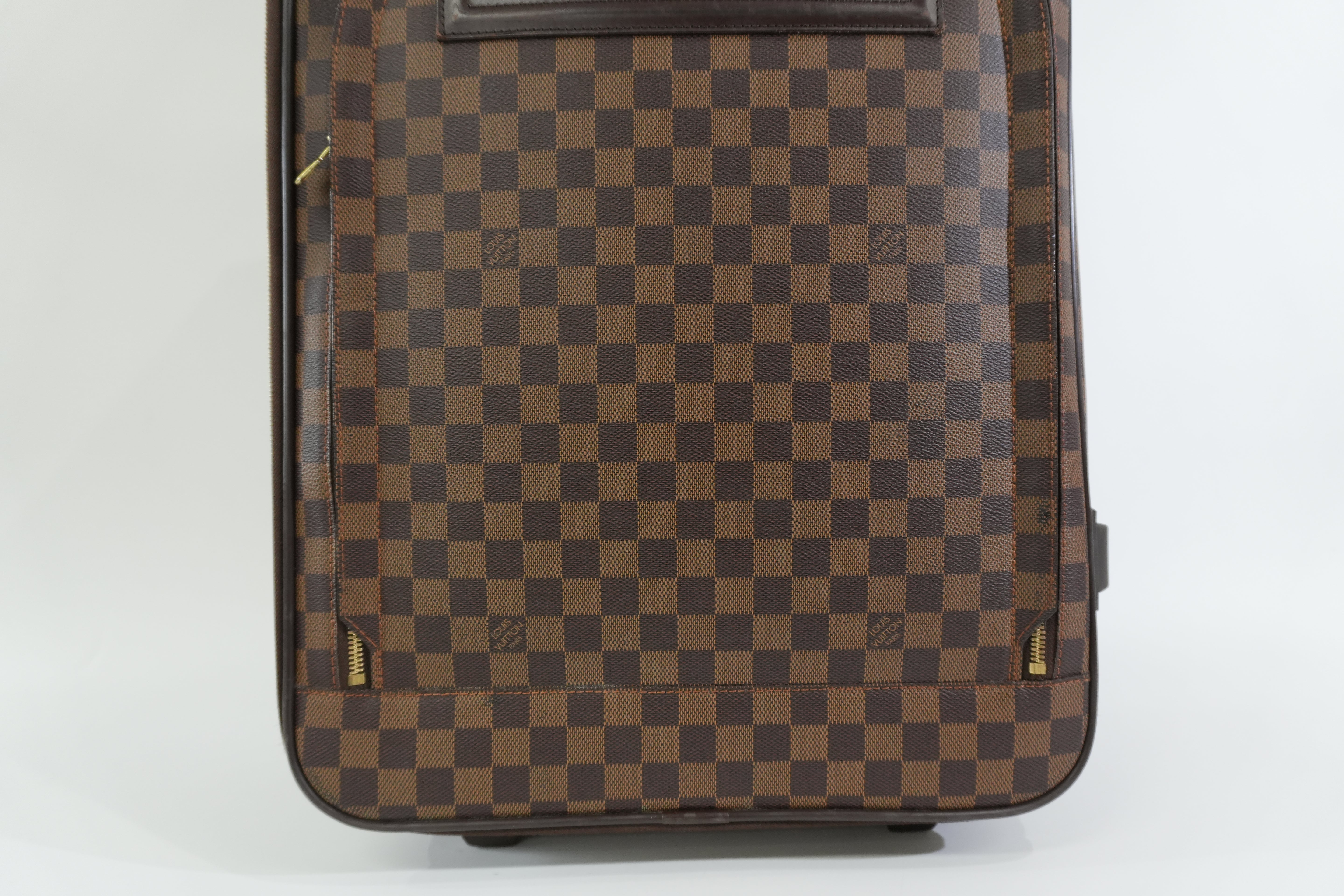 Pre-owned Louis Vuitton Damier Ebene Pegase 55 Rolling Luggage