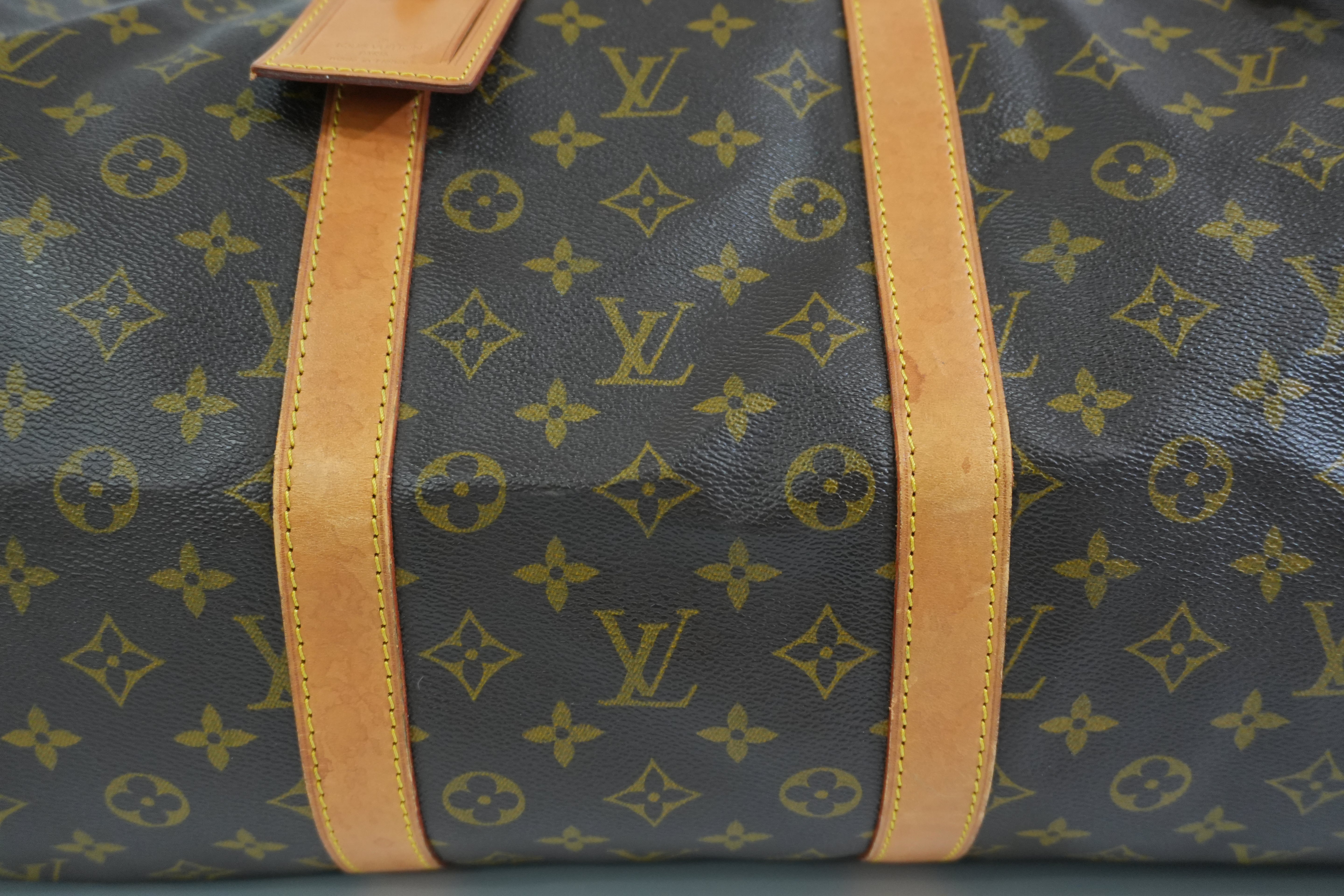 Pre-owned Louis Vuitton Monogram Keepall Bandouliere 55 Duffle Travel Bag