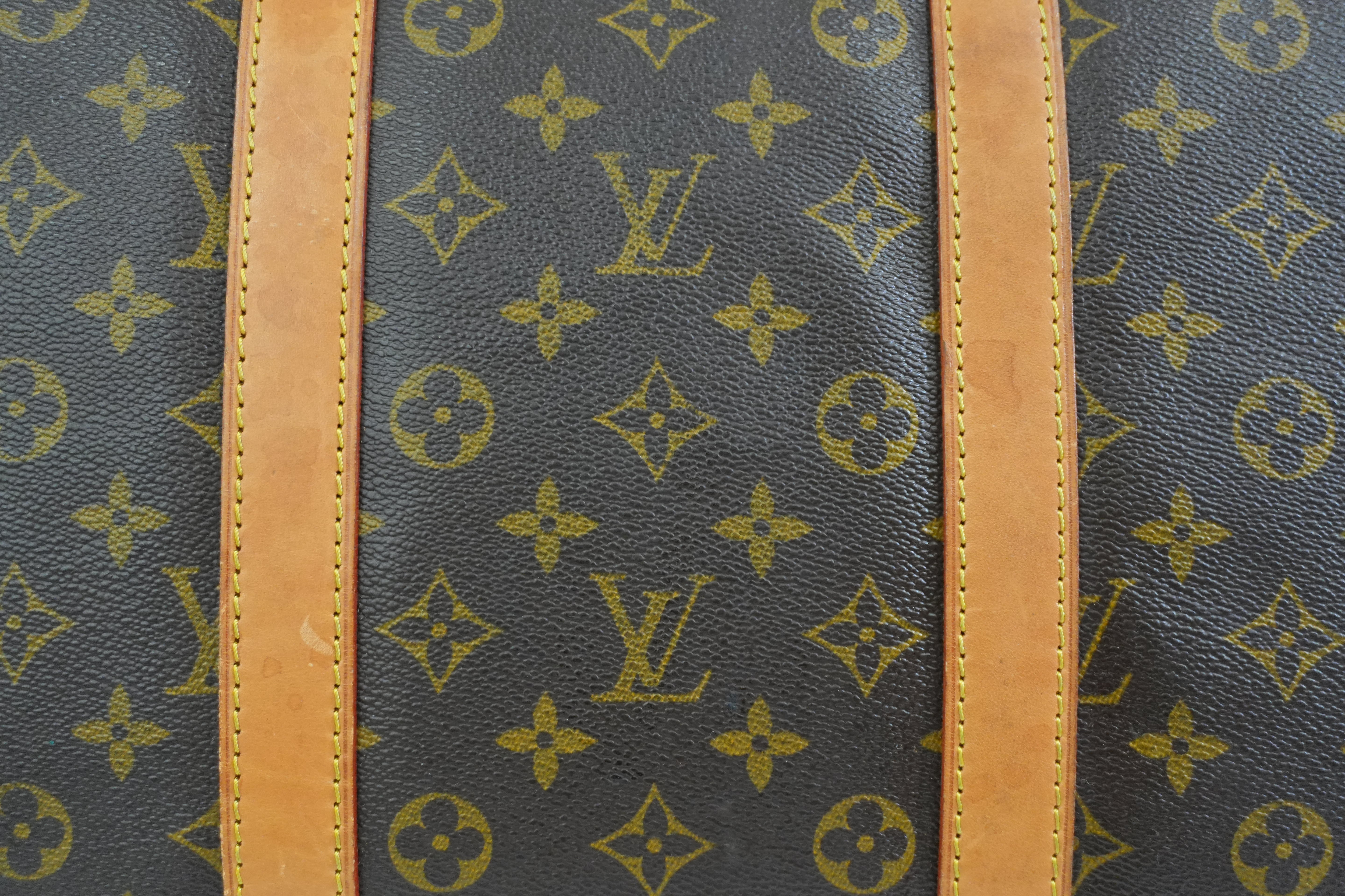 Pre-owned Louis Vuitton Monogram Keepall Bandouliere 55 Duffle Travel Bag