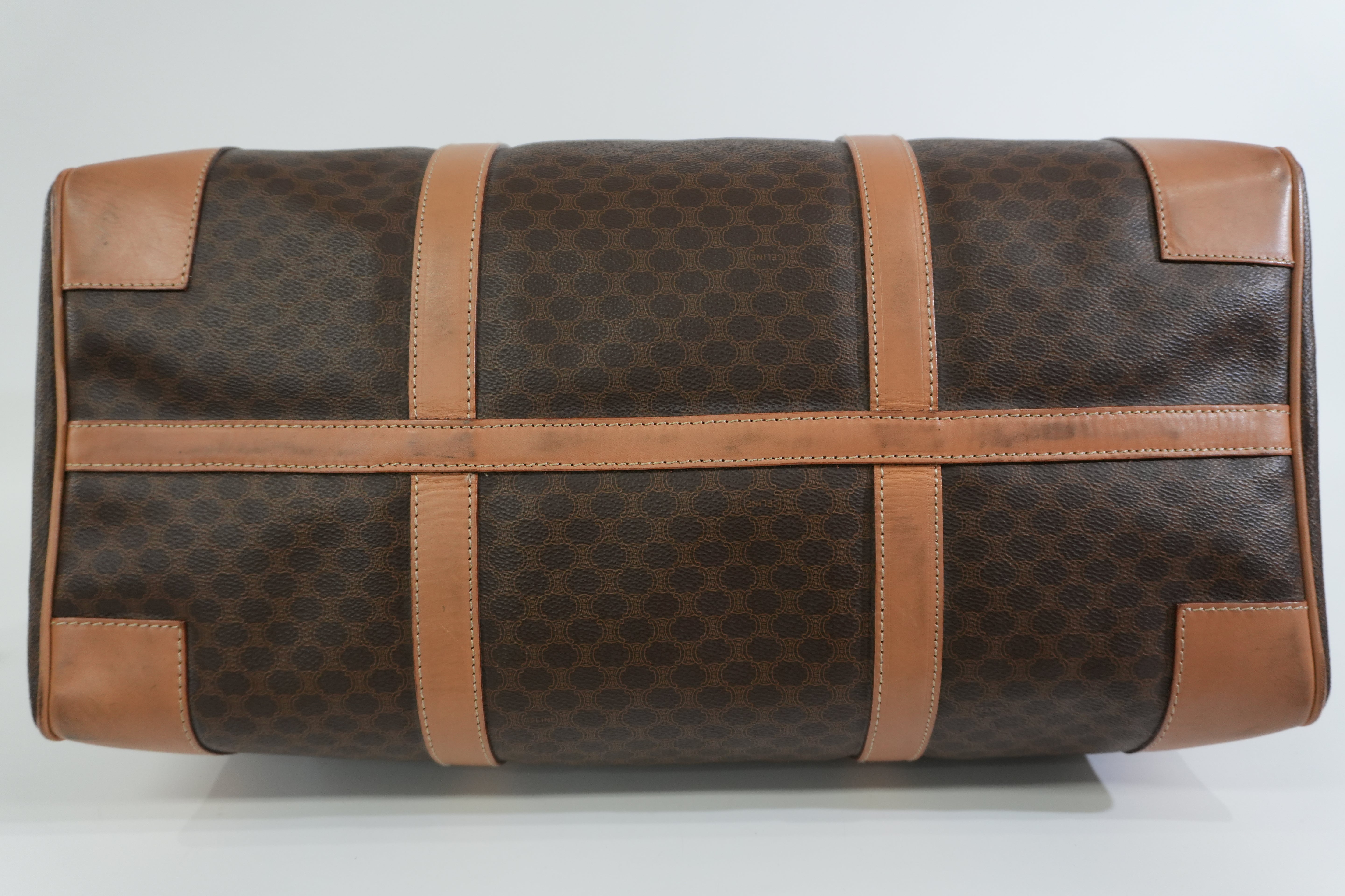 Pre-owned Celine Macadam Travel Duffle Bag Brown