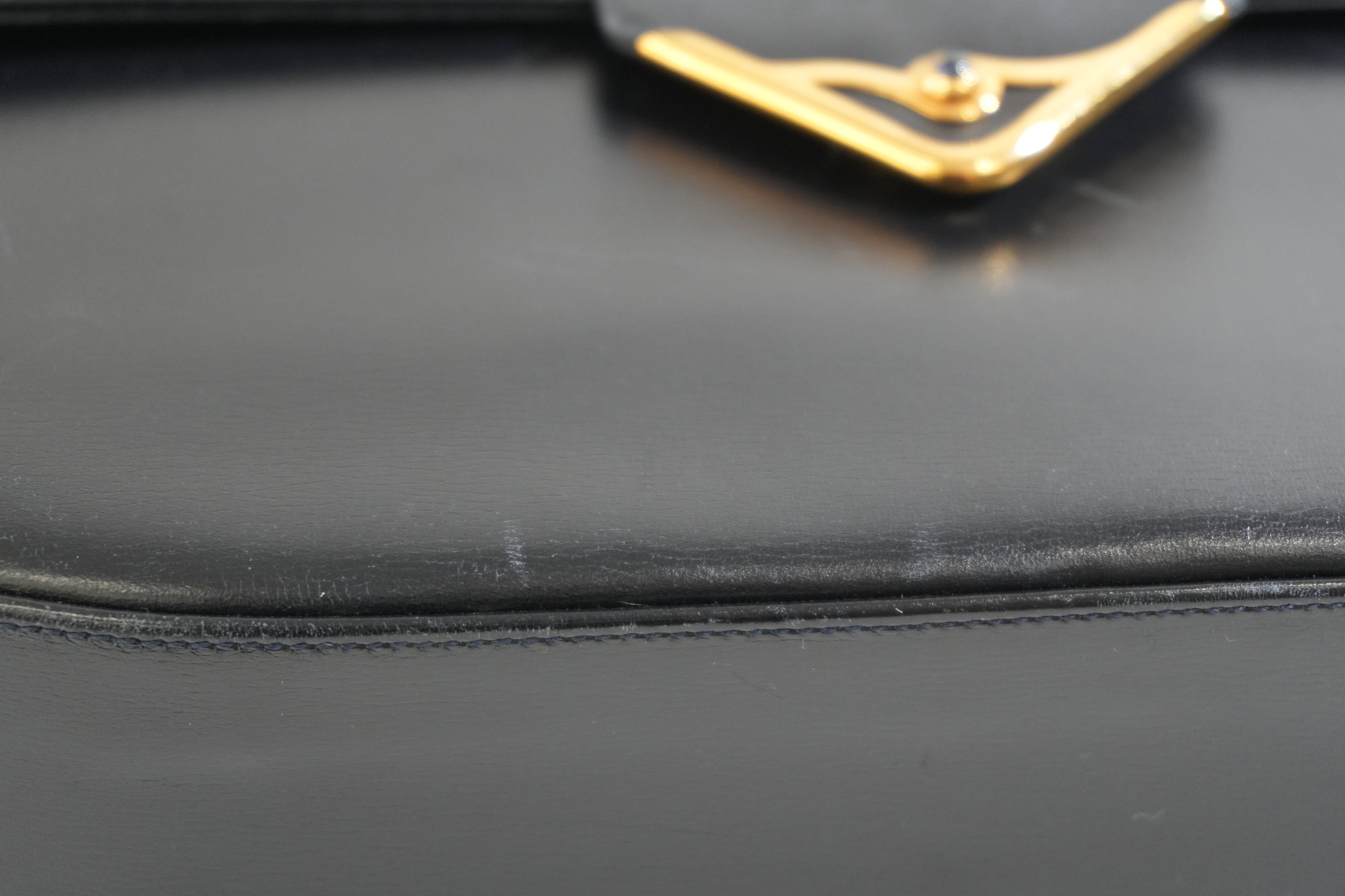 Pre-owned Cartier Sapphire Shoulder Bag Black