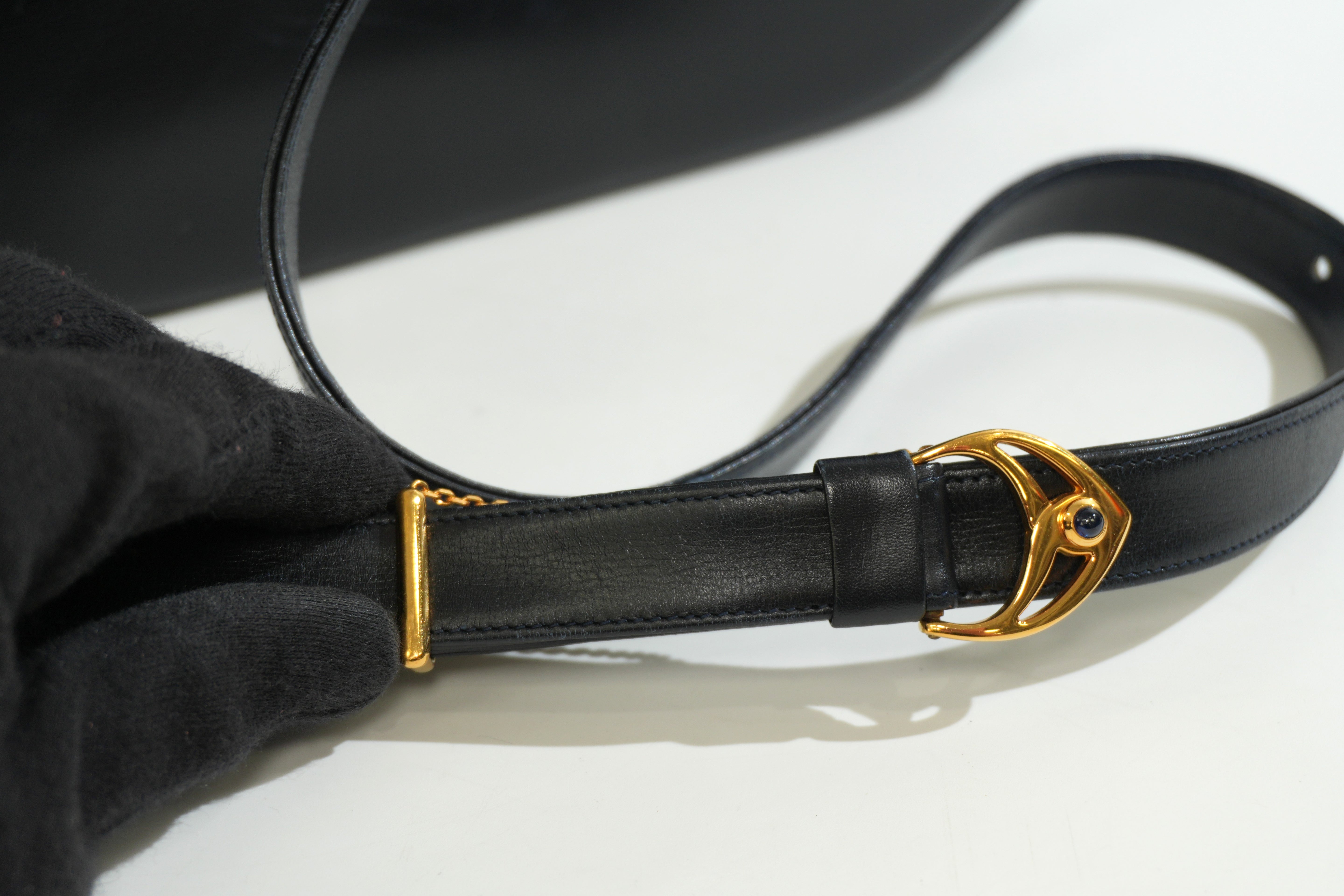 Pre-owned Cartier Sapphire Shoulder Bag Black
