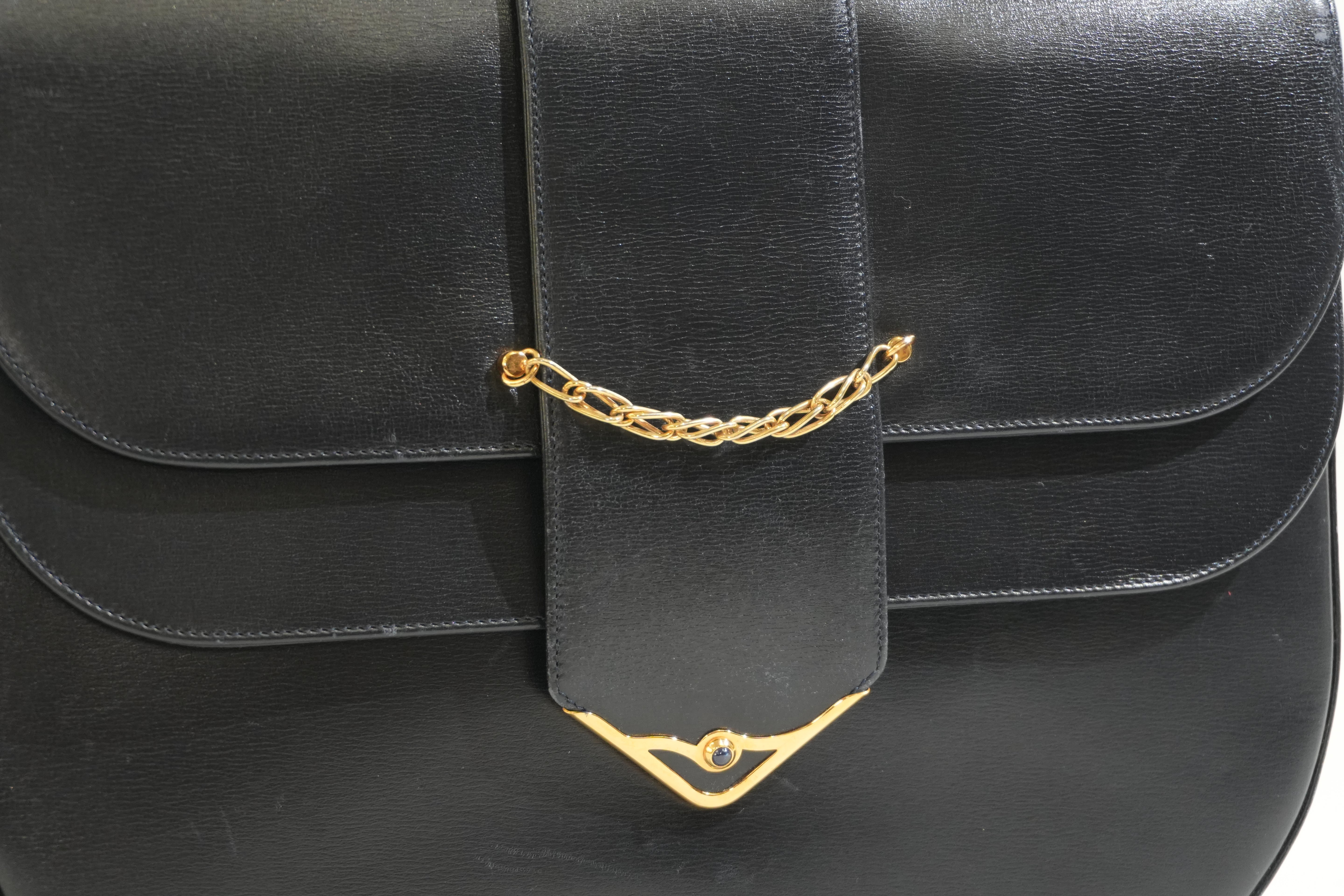 Pre-owned Cartier Sapphire Shoulder Bag Black