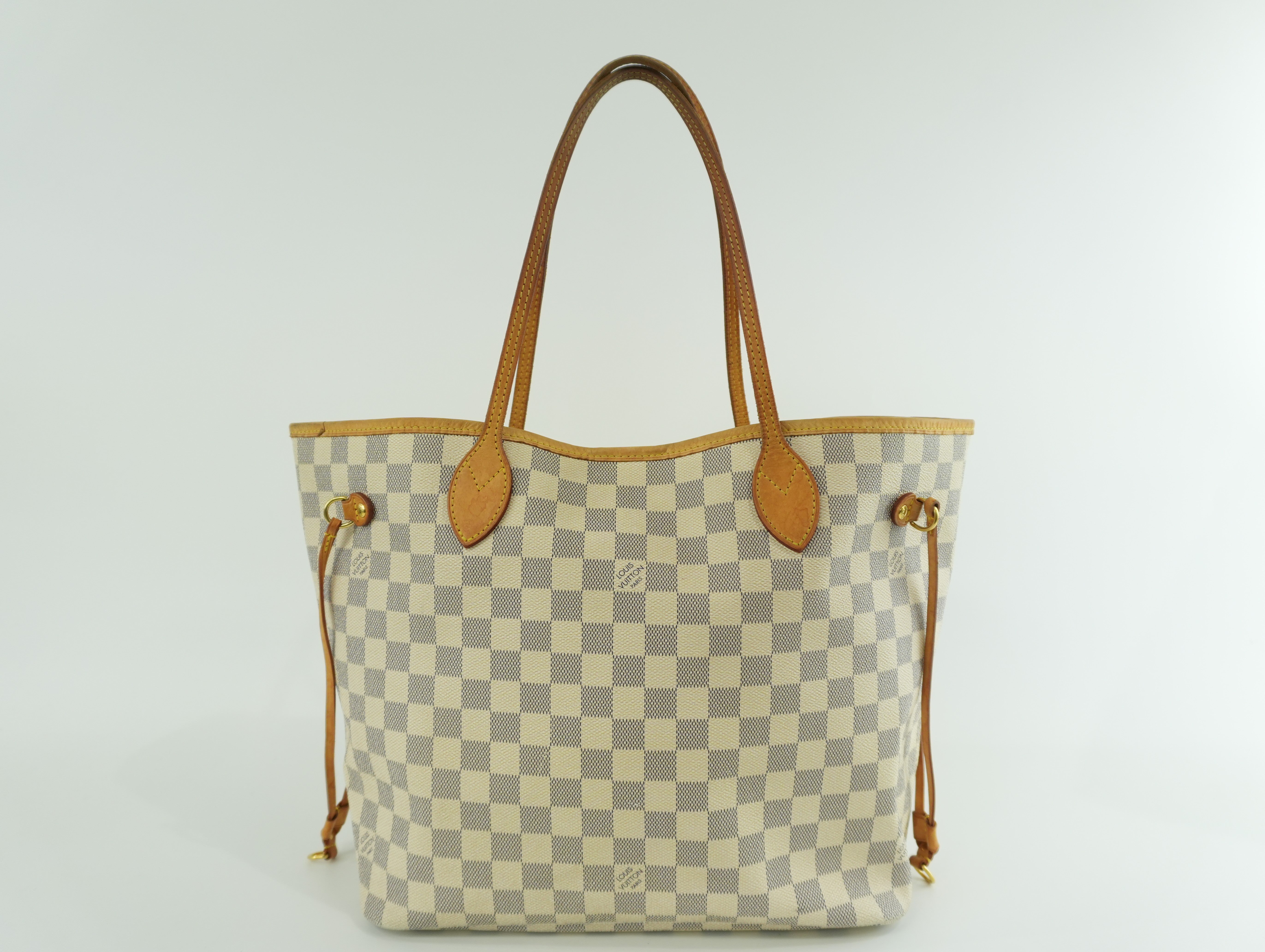 Louis Vuitton Damier Azur Neverfull MM Tote Bag Used