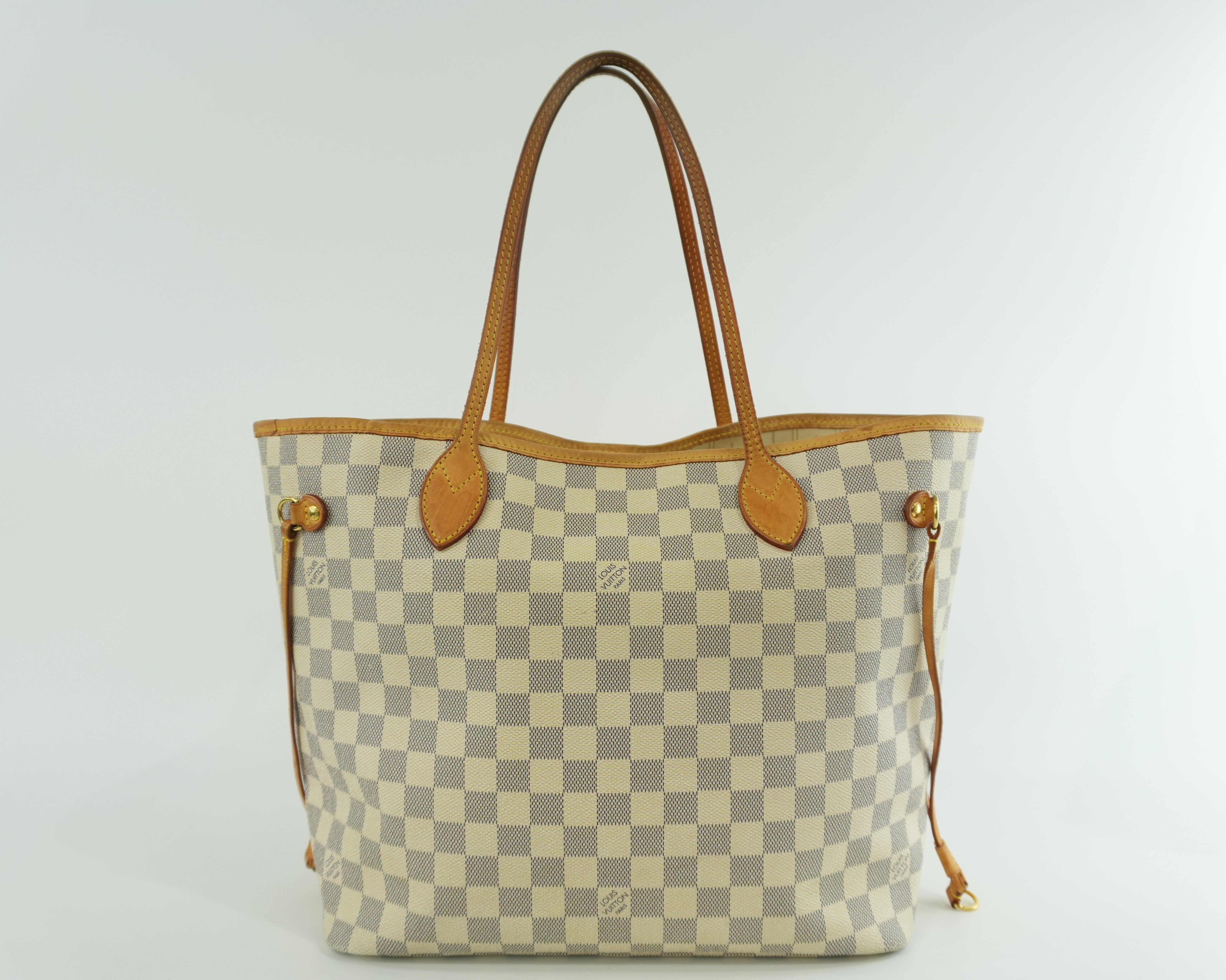 Louis Vuitton Damier Azur Neverfull MM Tote Bag Used