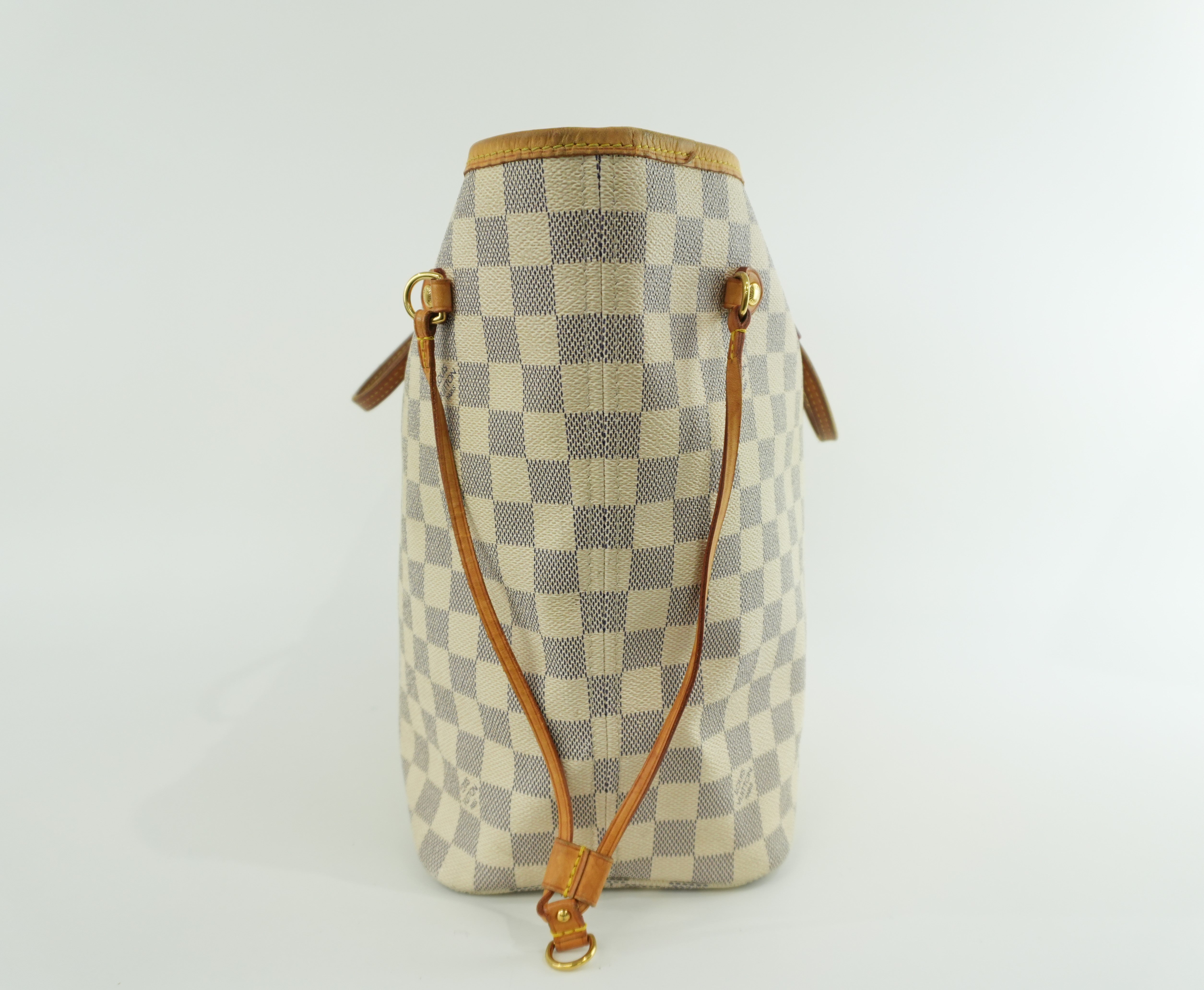 Louis Vuitton Damier Azur Neverfull MM Tote Bag Used