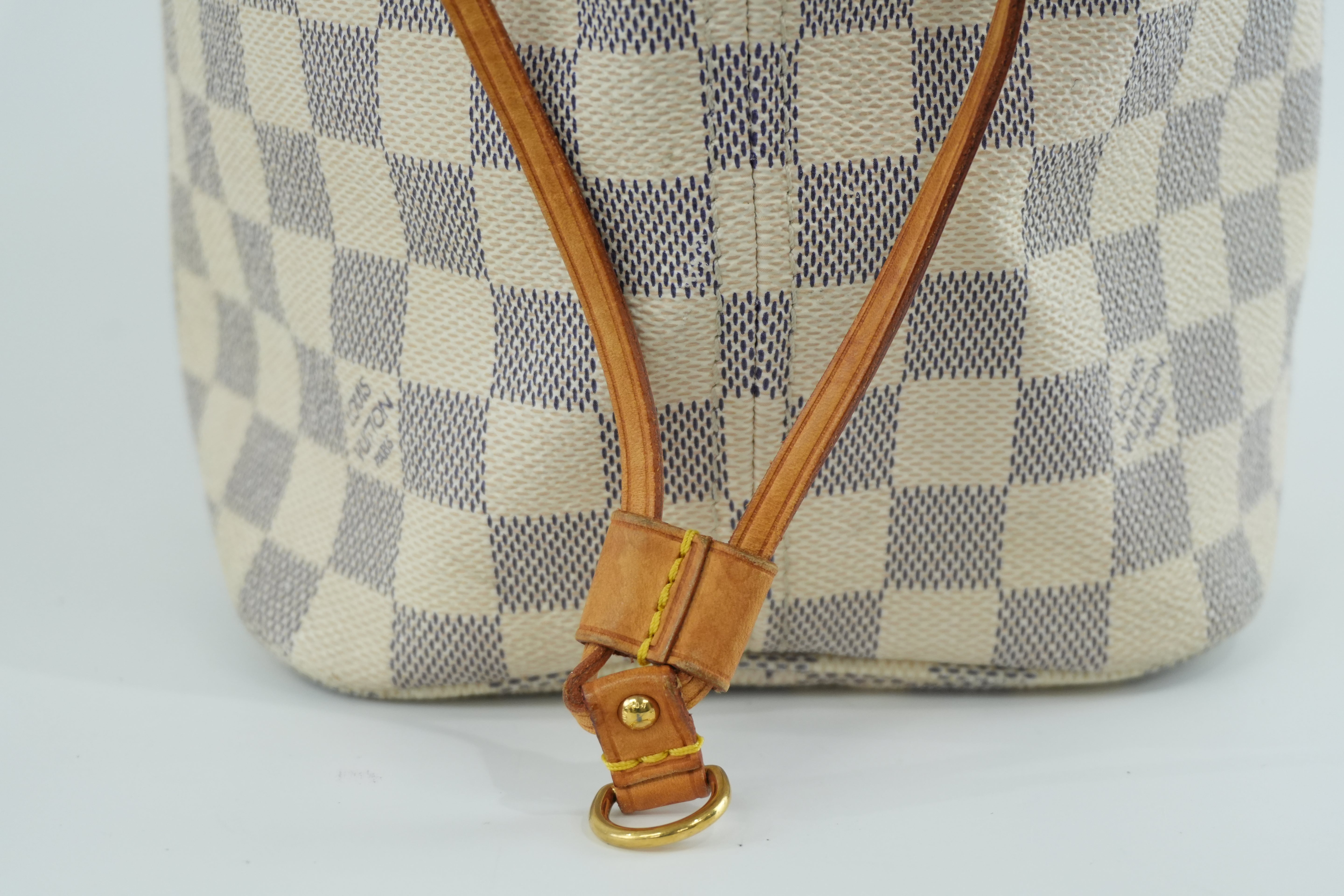 Louis Vuitton Damier Azur Neverfull MM Tote Bag Used