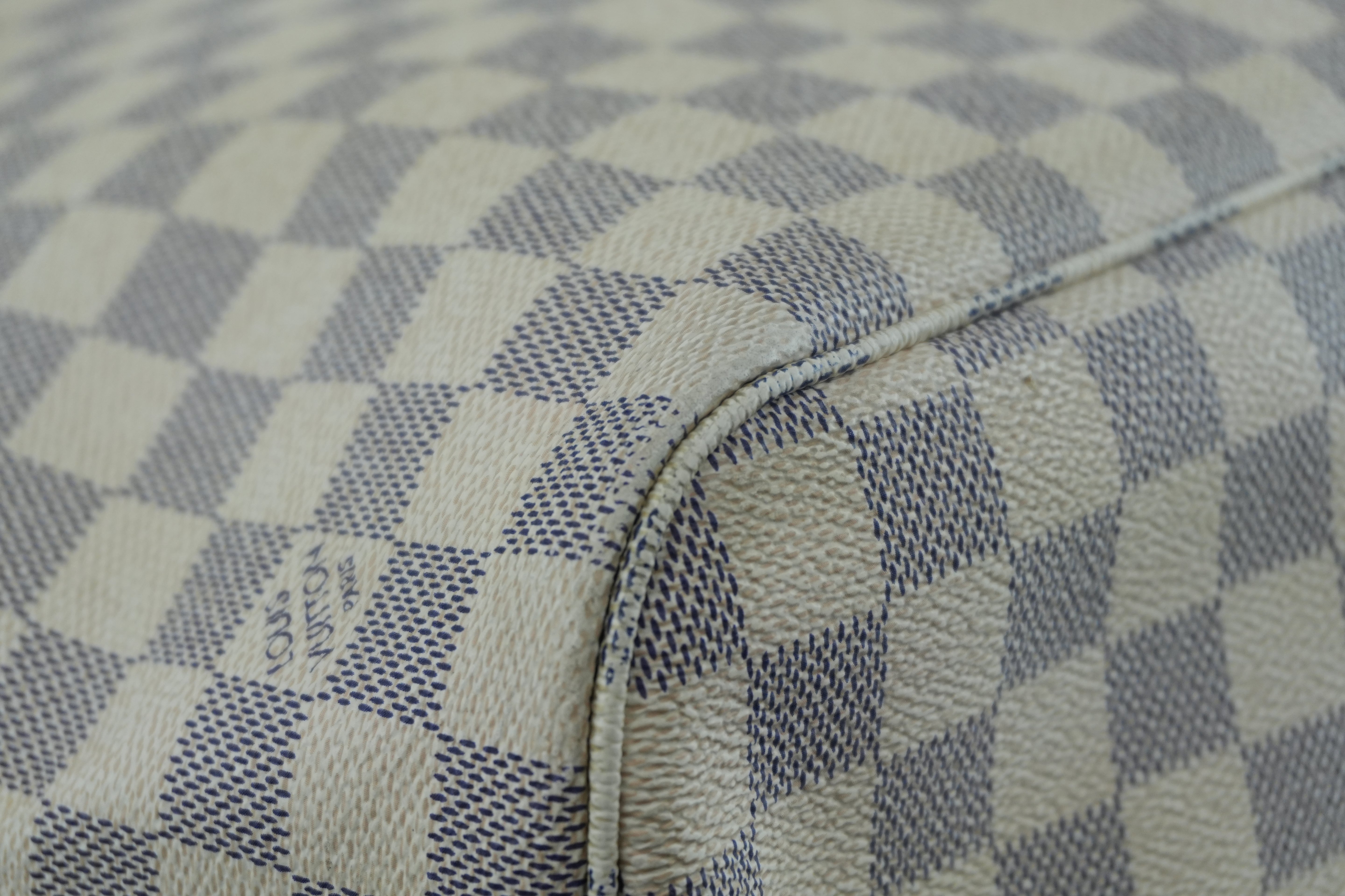 Louis Vuitton Damier Azur Neverfull MM Tote Bag Used