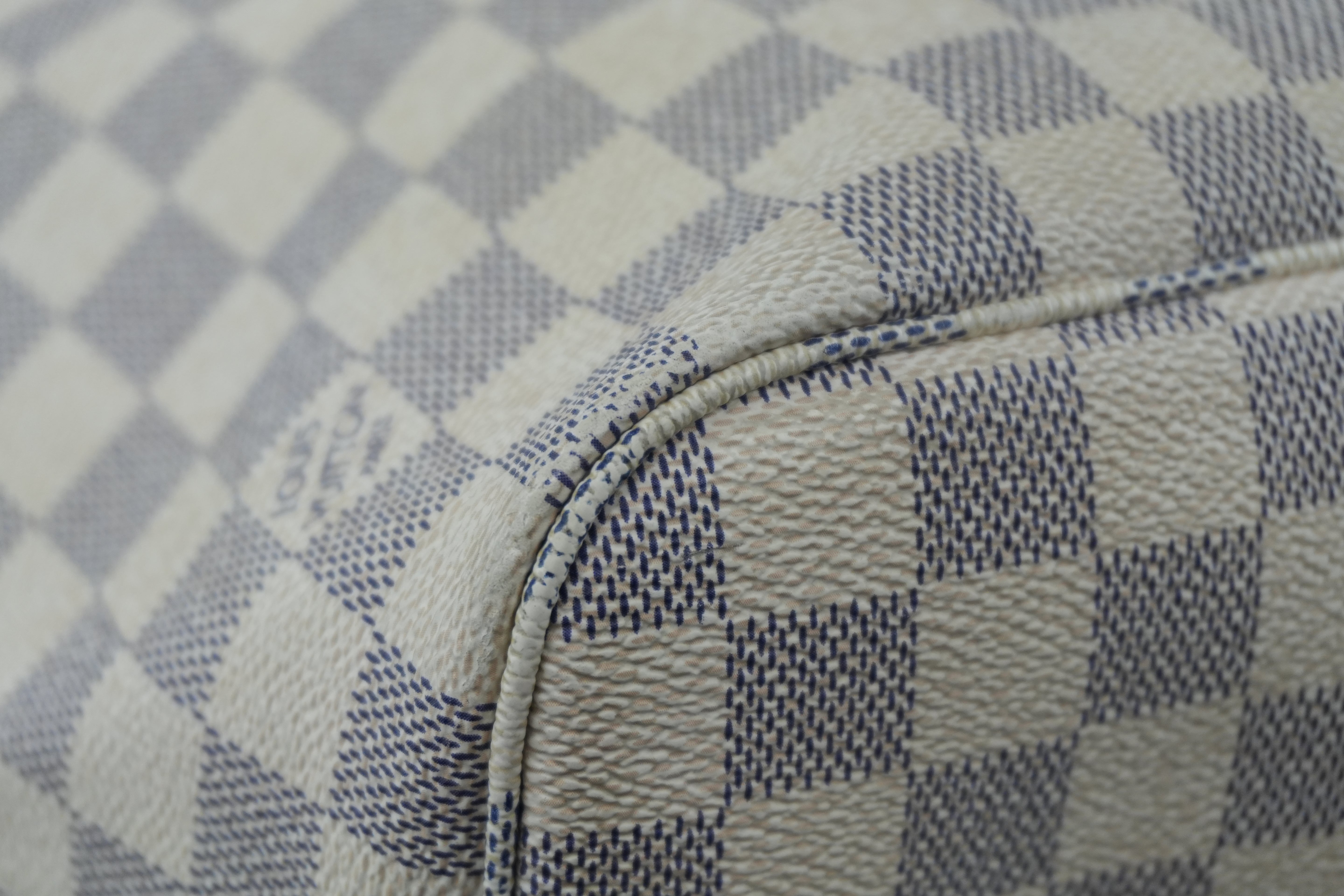 Louis Vuitton Damier Azur Neverfull MM Tote Bag Used