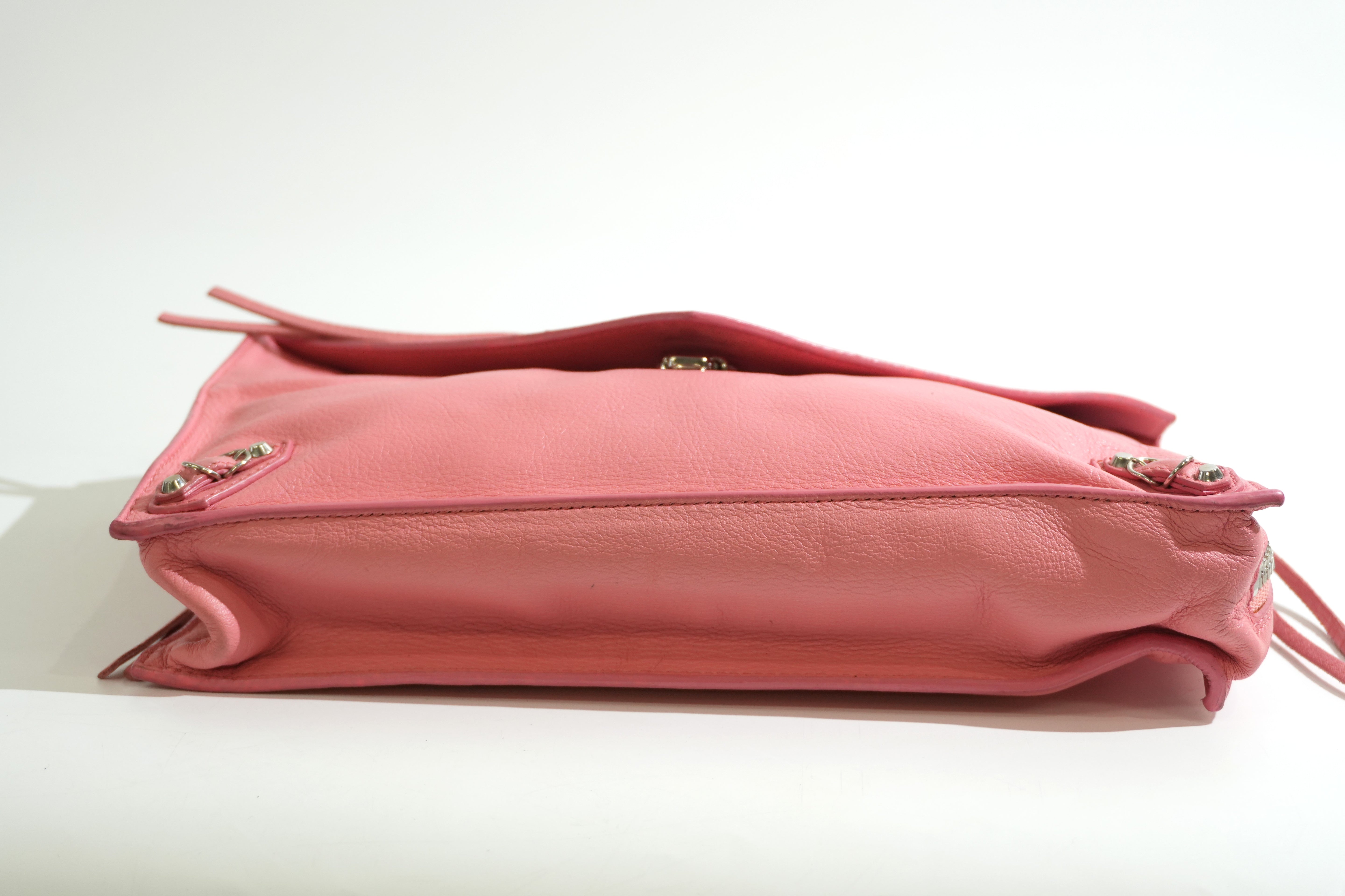 Pre-owned Balenciaga Envelope Style Flap Clutch Bag Pink