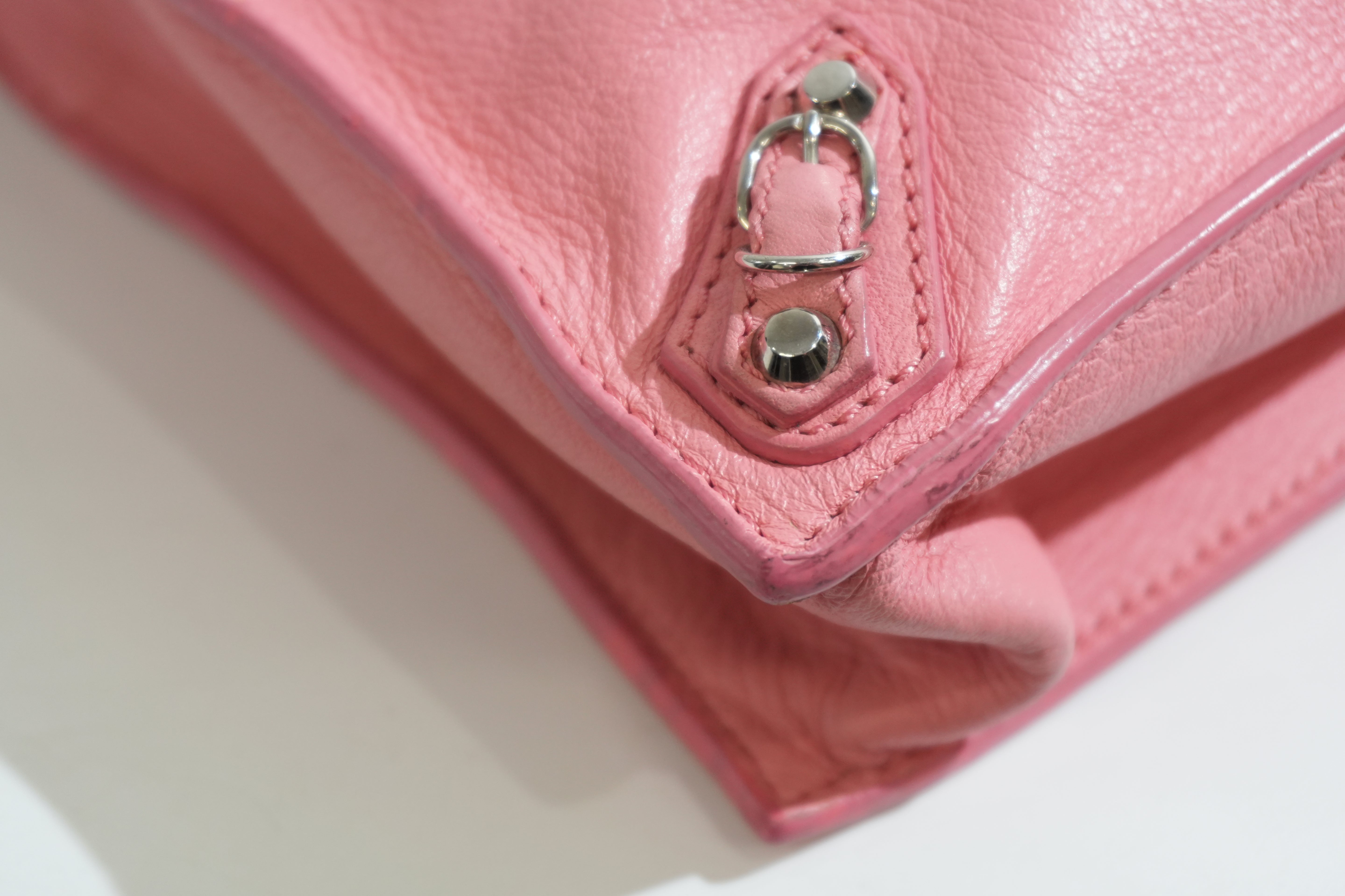 Pre-owned Balenciaga Envelope Style Flap Clutch Bag Pink