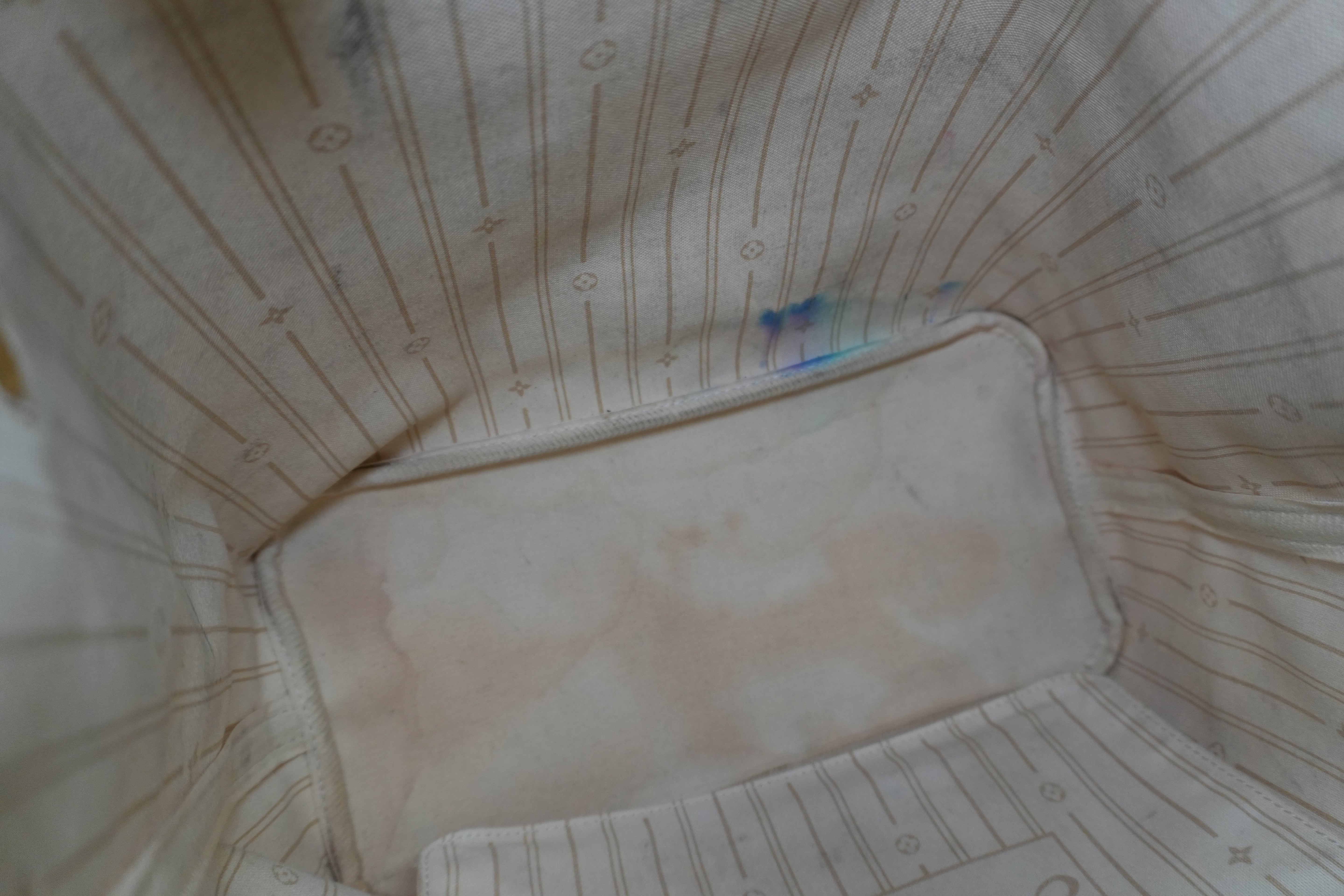 Louis Vuitton Damier Azur Neverfull MM Tote Bag Used