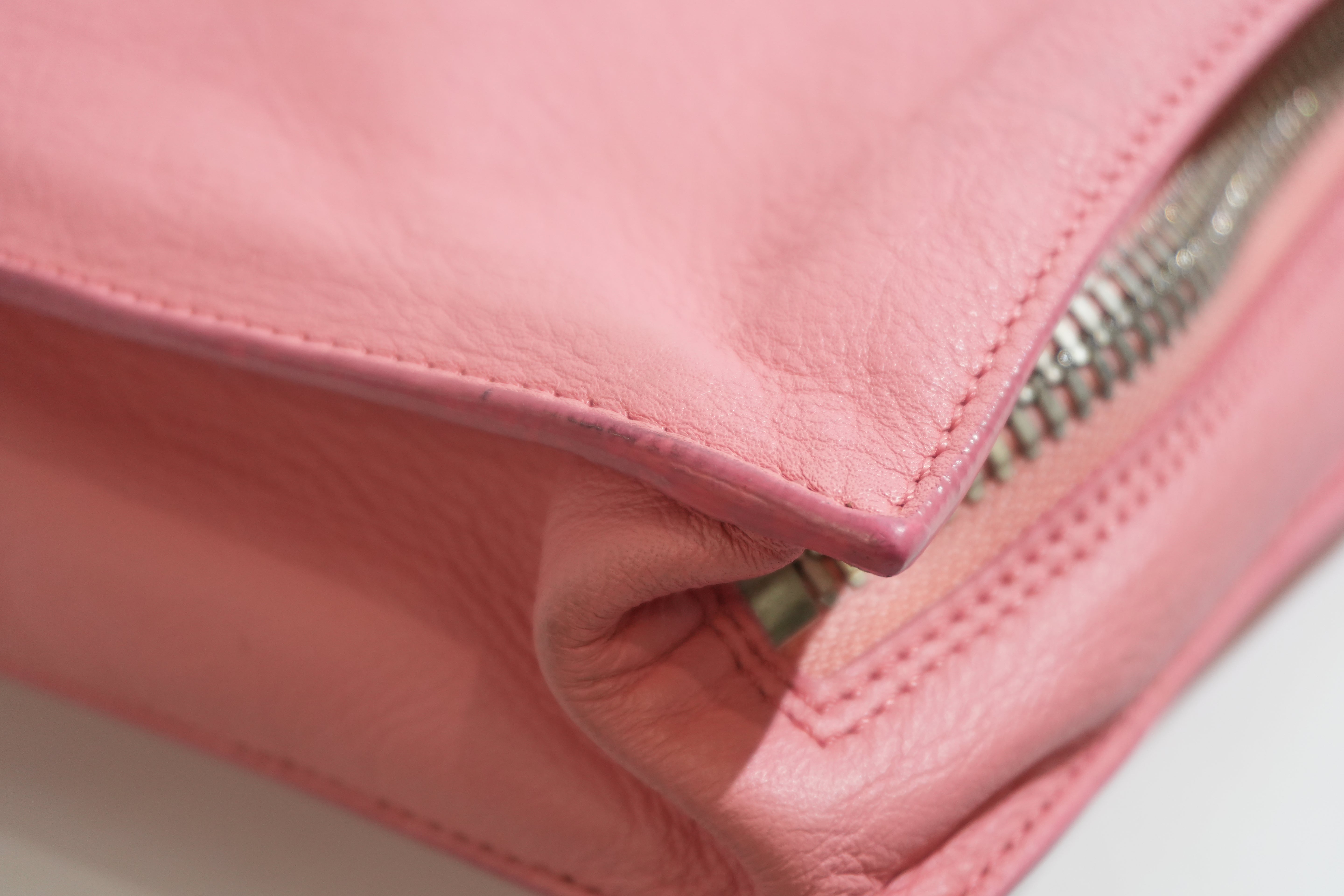 Pre-owned Balenciaga Envelope Style Flap Clutch Bag Pink