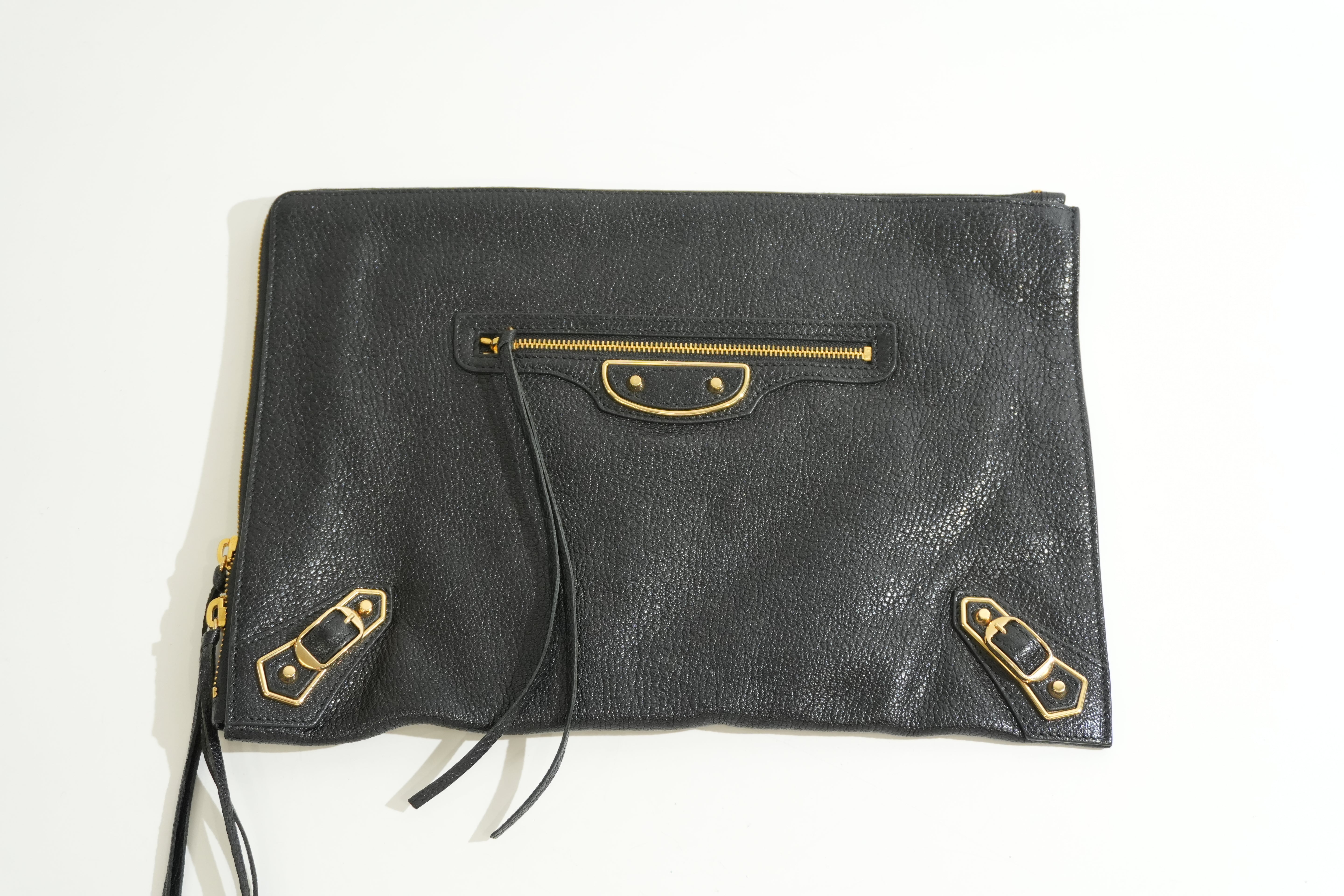 Pre-owned Balenciaga Motocross Classic Clutch Bag Black