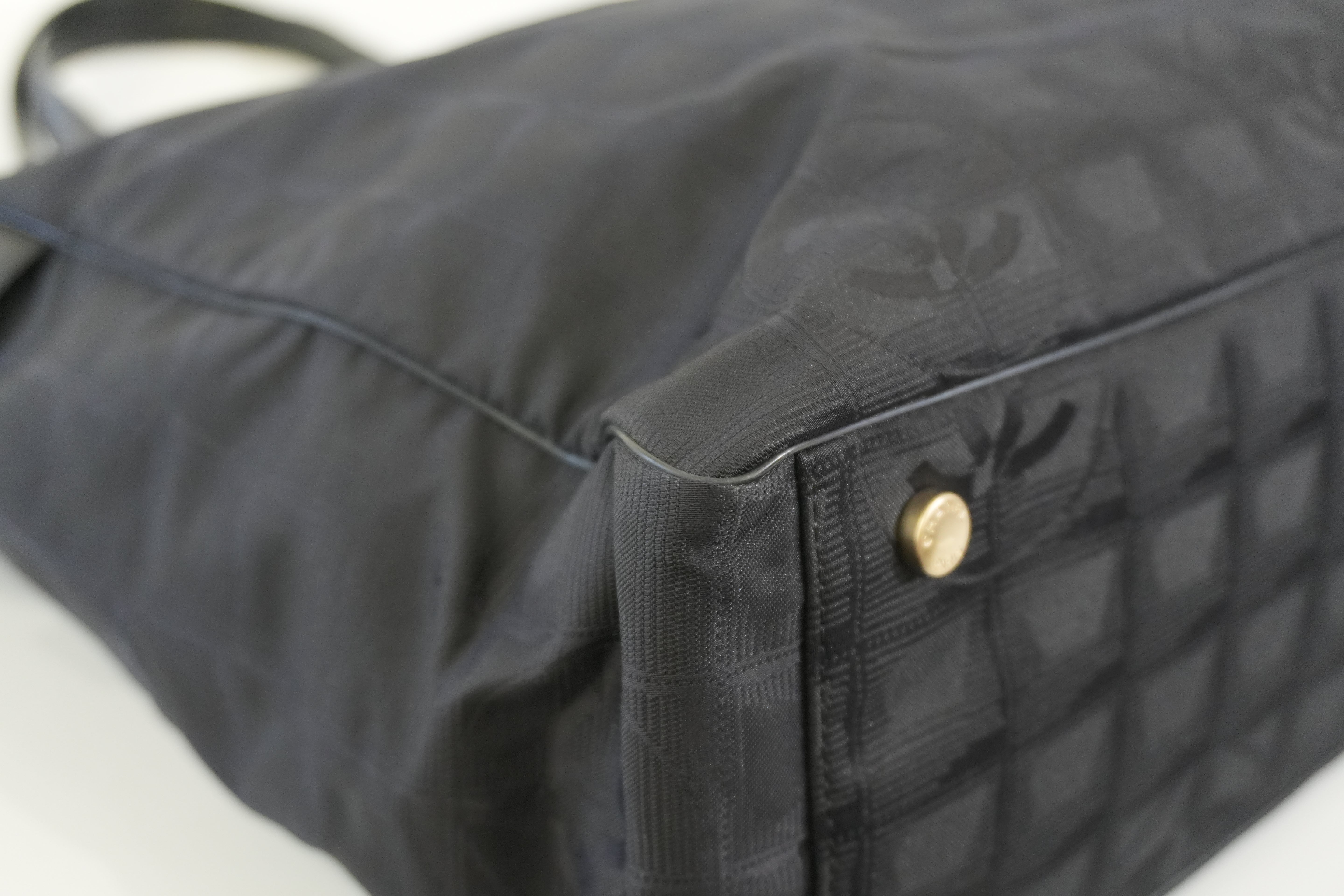 Pre-owned Chanel Nylon Travel Tote Bag Black