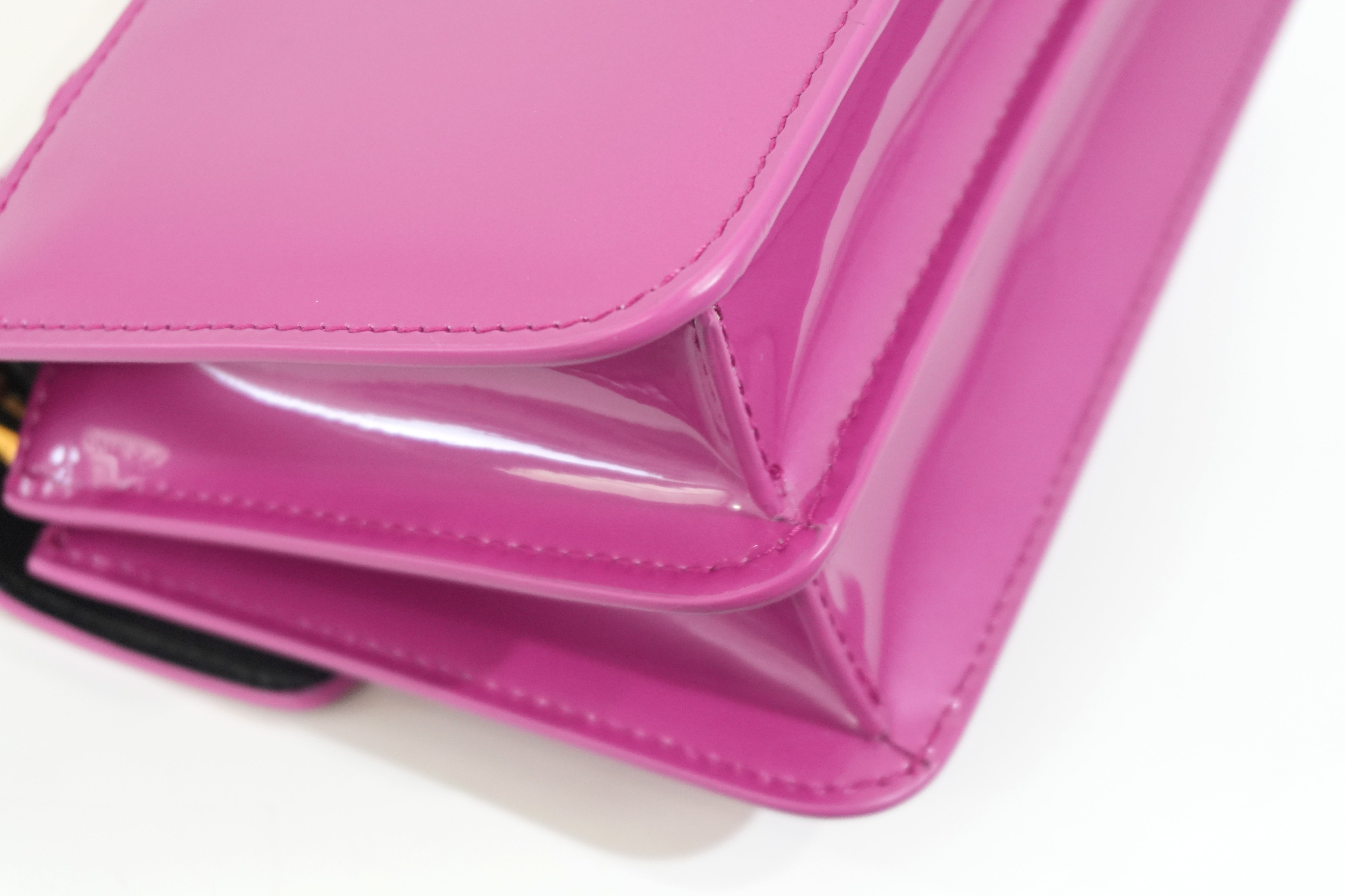 Pre-owned Bulgari Patent Serpenti Two Way Shoulder Bag Pink
