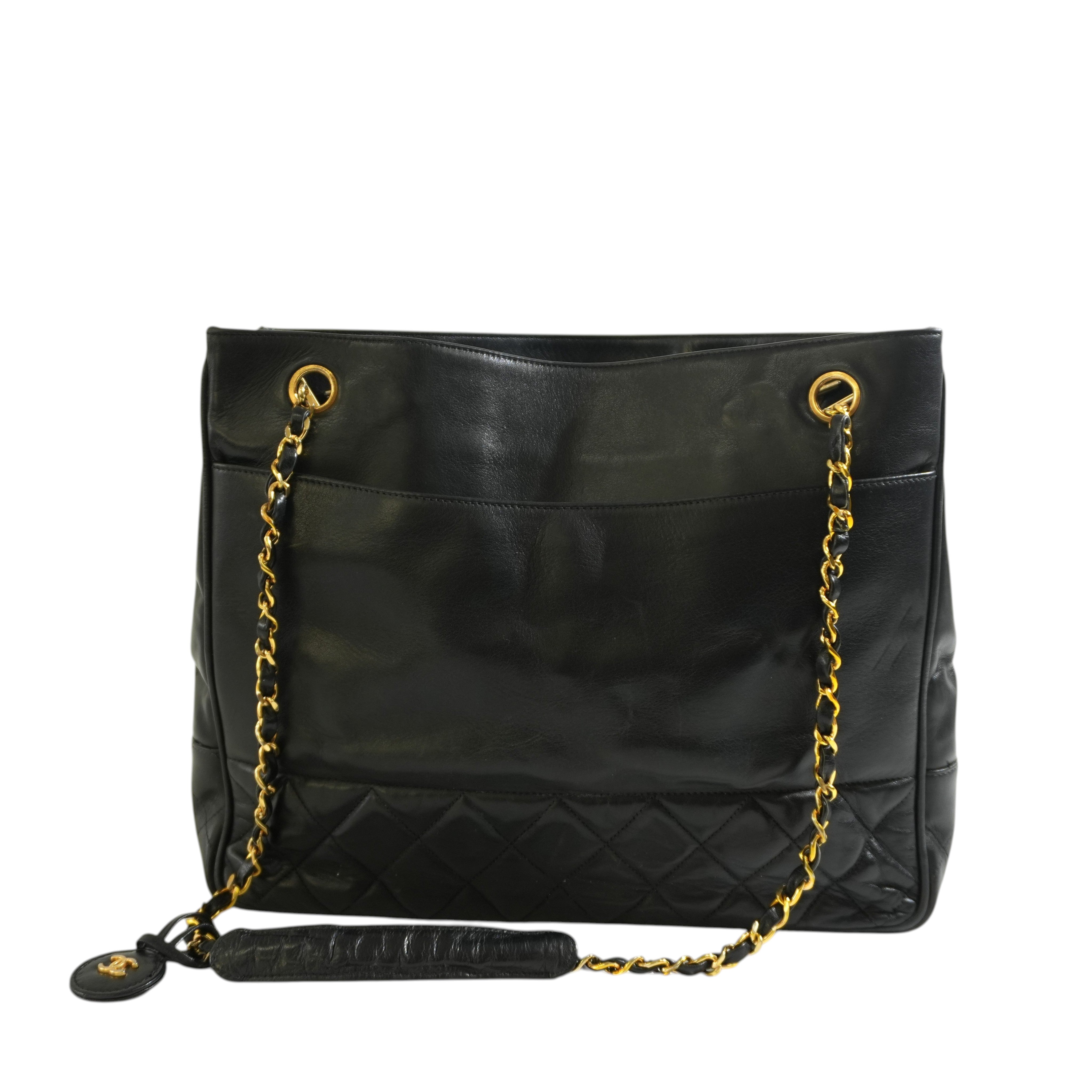 Pre-owned Chanel Chain Tote Bag Black